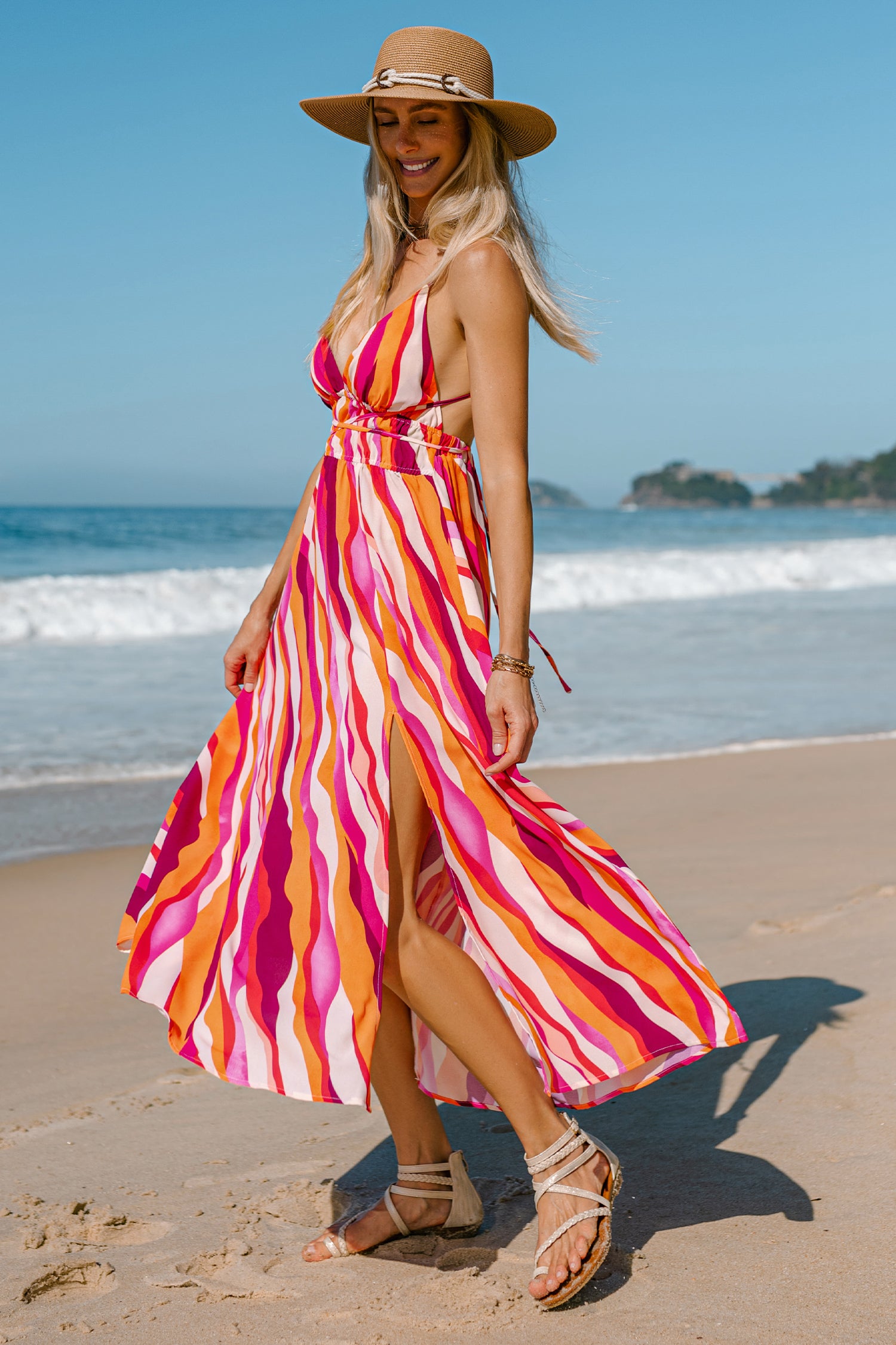 Different Strokes Abstract Maxi Dress