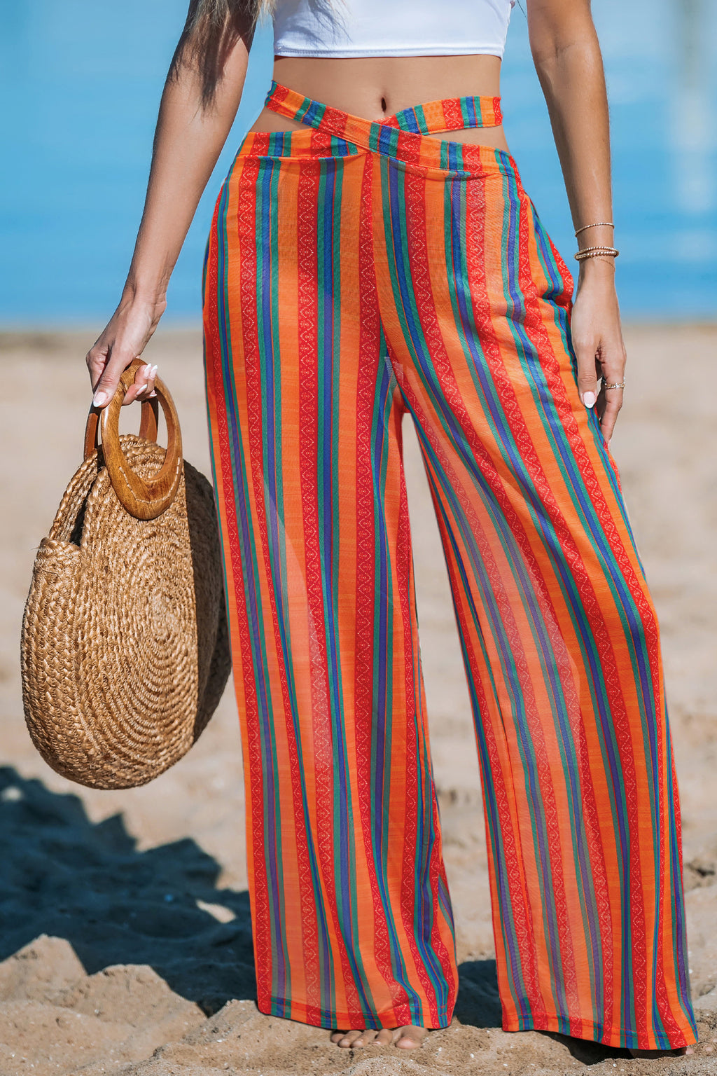 Sparks Fly Striped Cover-Up Pants