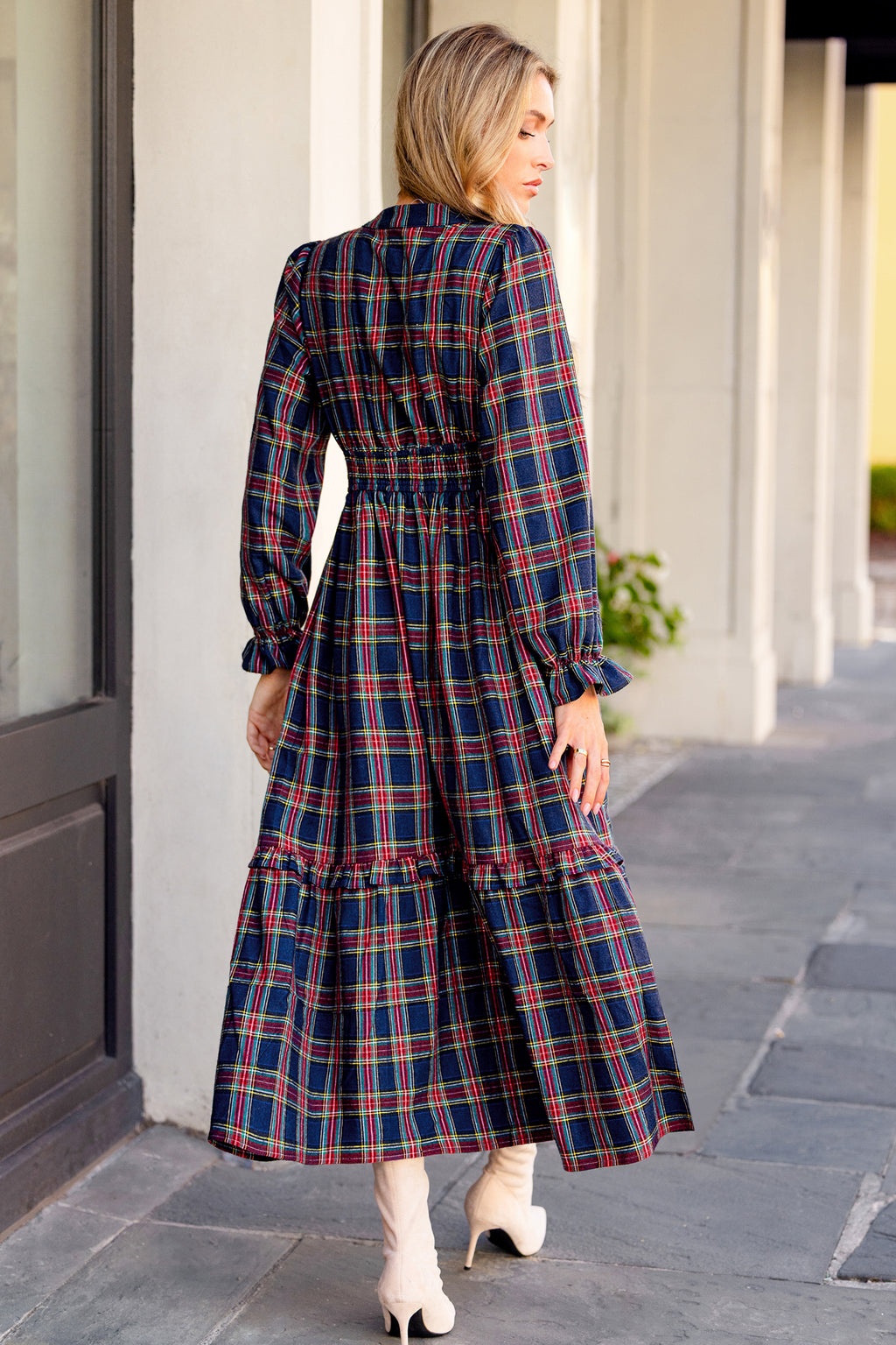 Going Places Plaid Maxi Dress