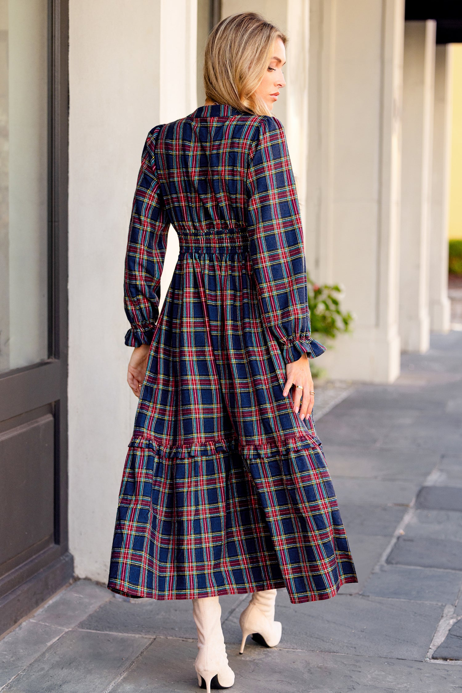 Going Places Plaid Maxi Dress