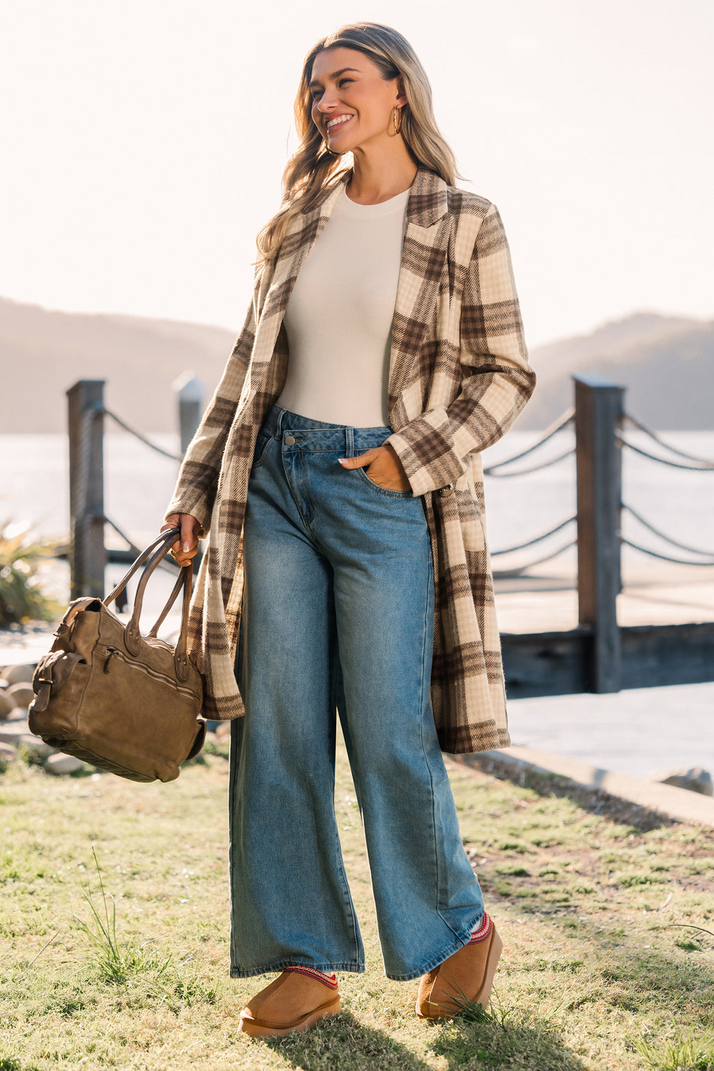 Double Shot Plaid Coat