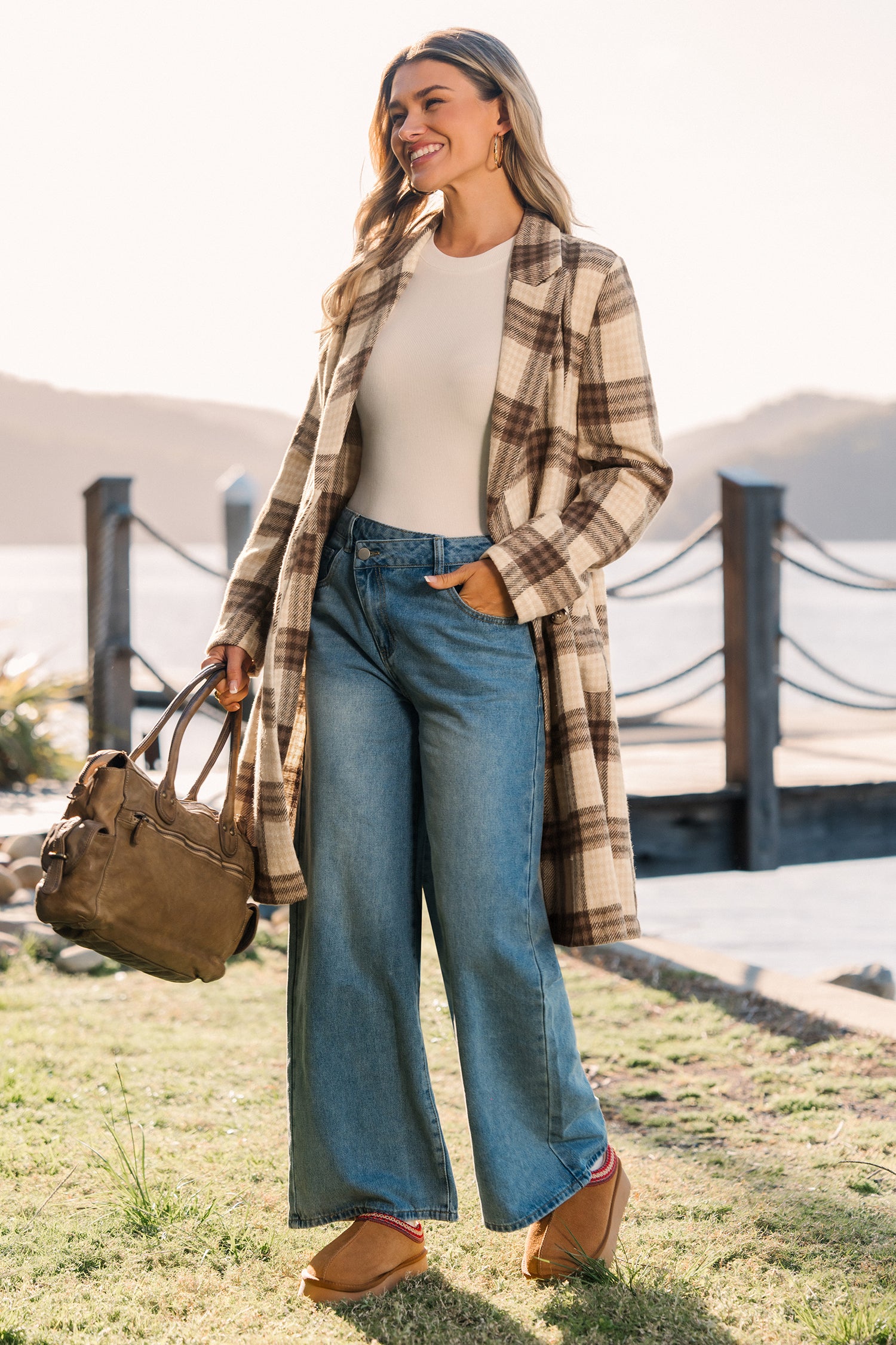 Double Shot Plaid Coat