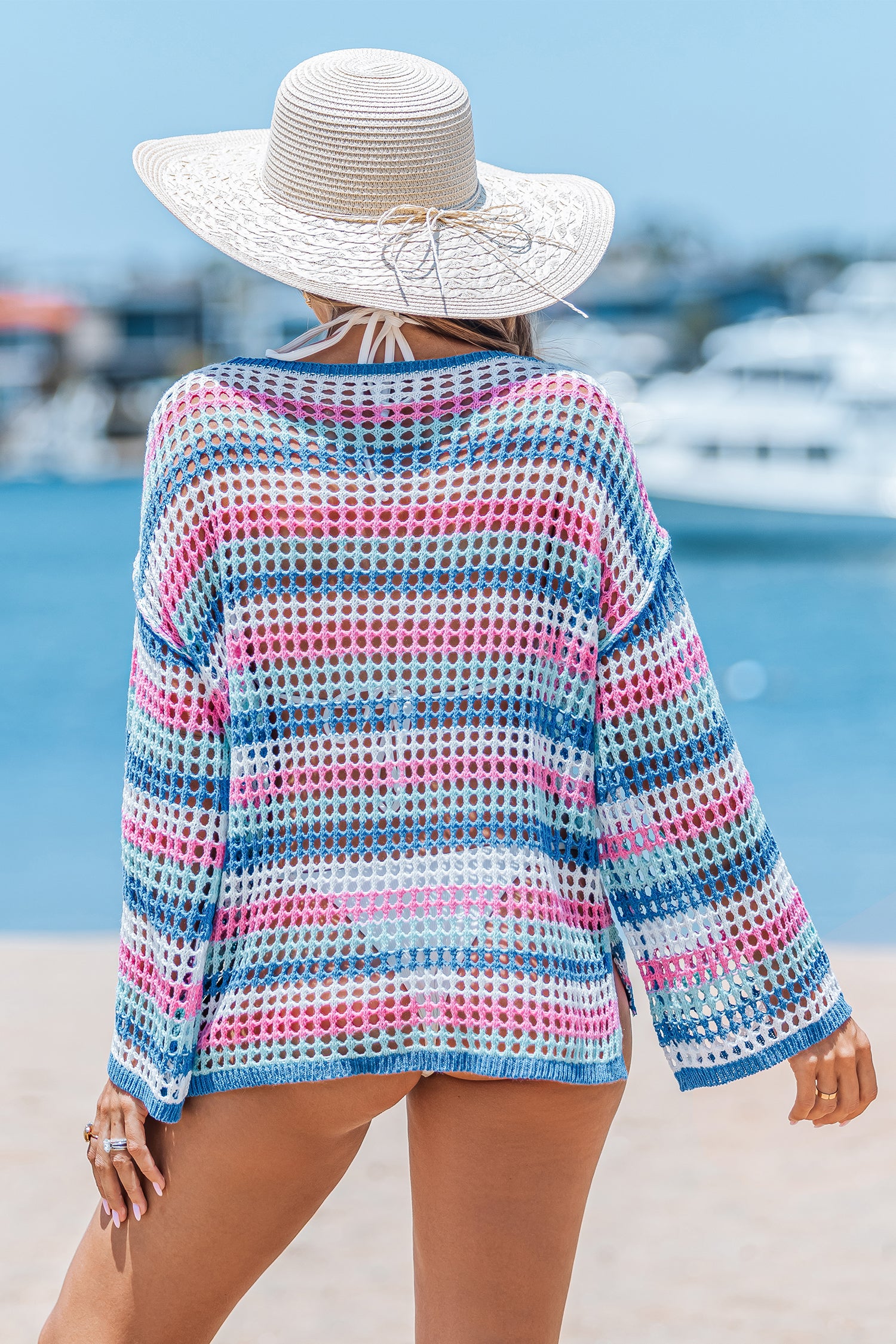 New Day Striped Cover-Up Top