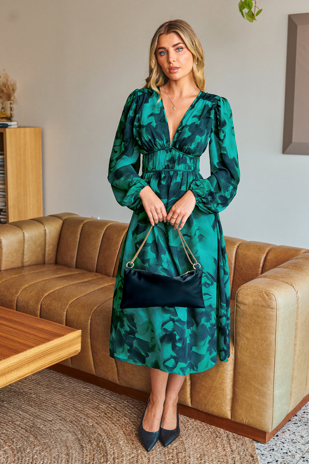 Enchanted Garden Abstract Midi Dress