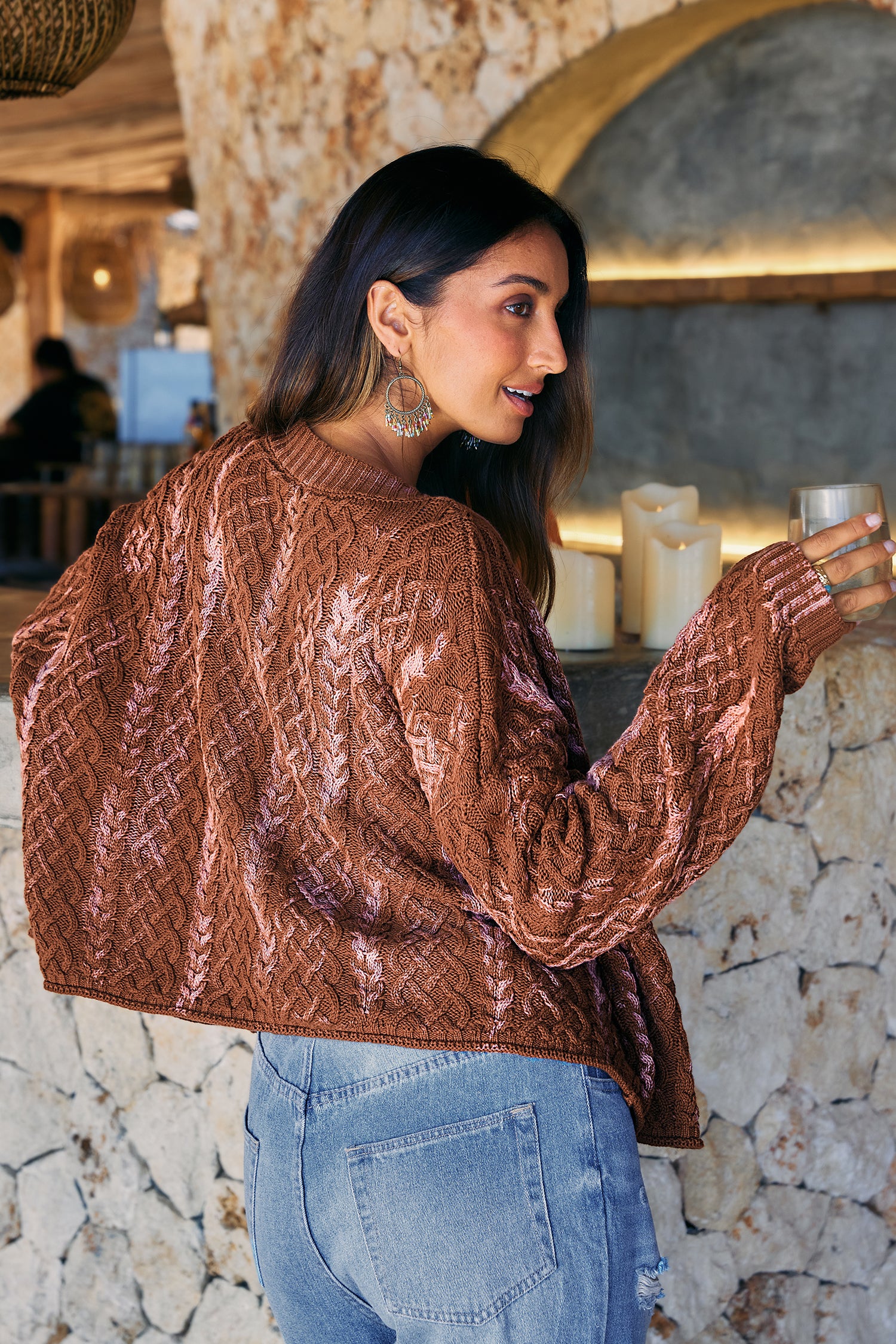 Caf¨¦ Stop Brown Cardigan