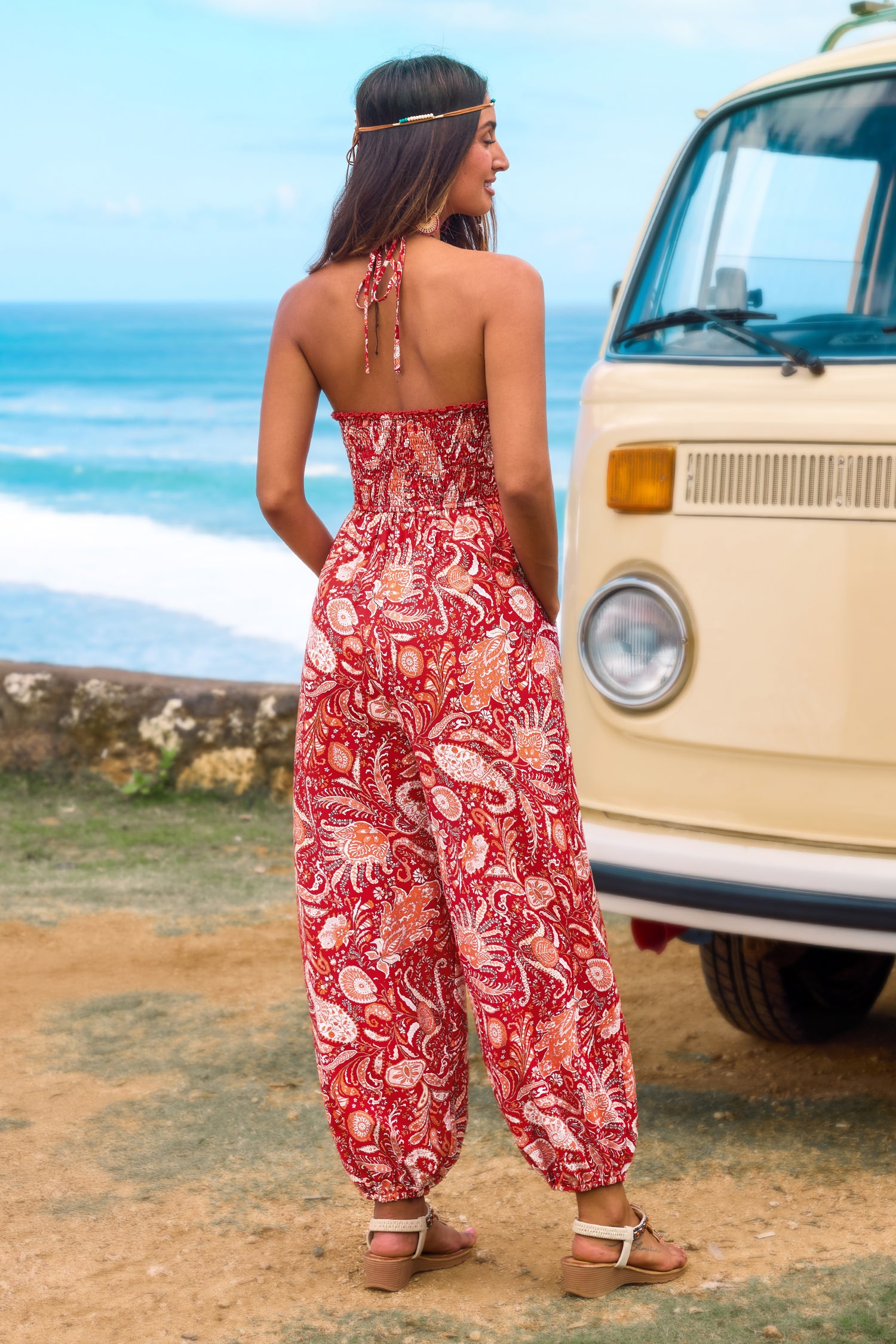 Feel the Groove Paisley Jumpsuit