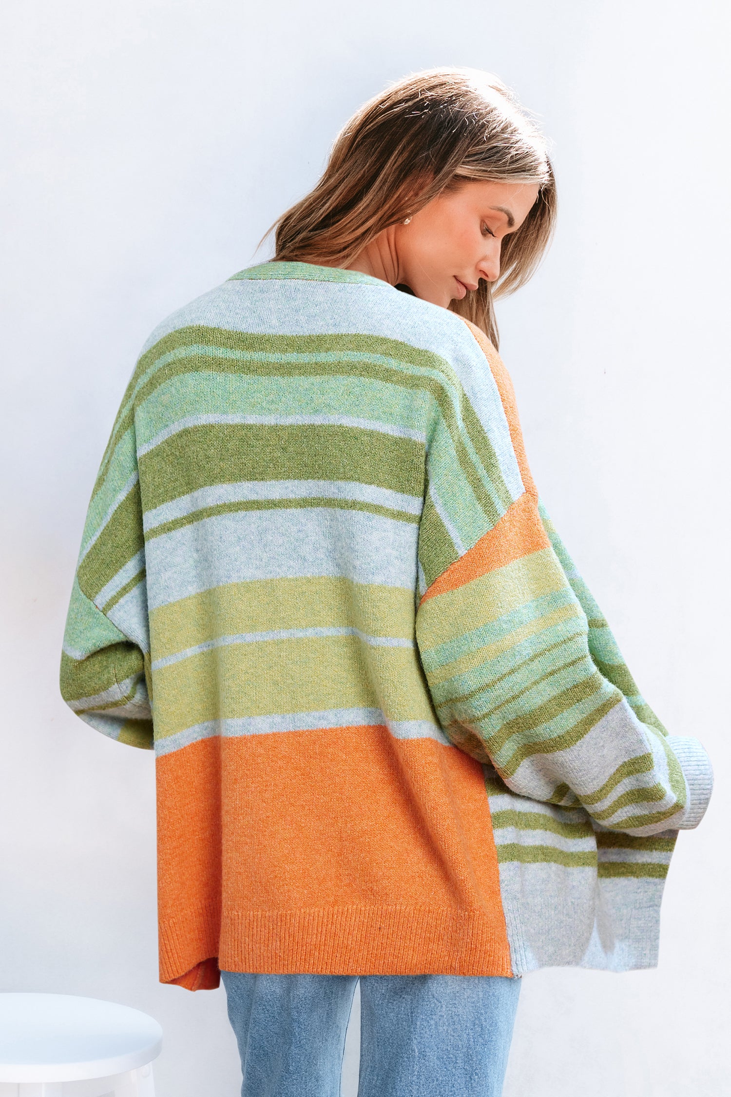 Glow Time Striped Cardigan