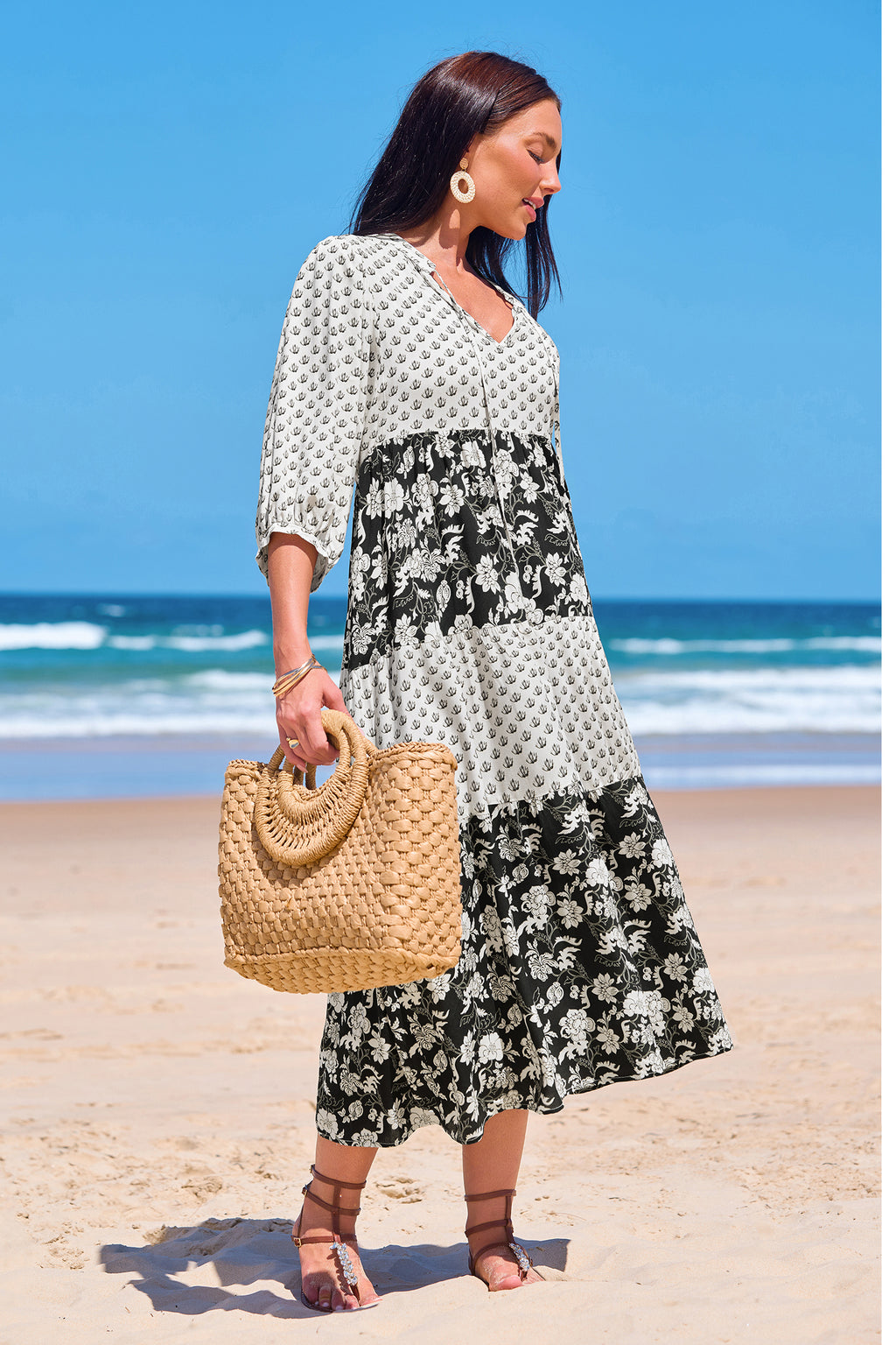 Patchwork Garden Floral Maxi Dress