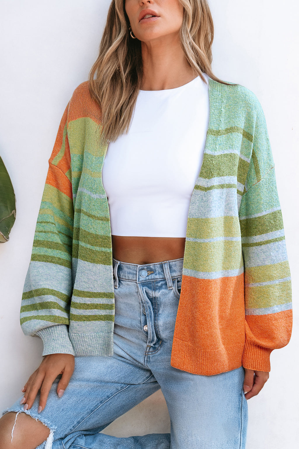 Glow Time Striped Cardigan