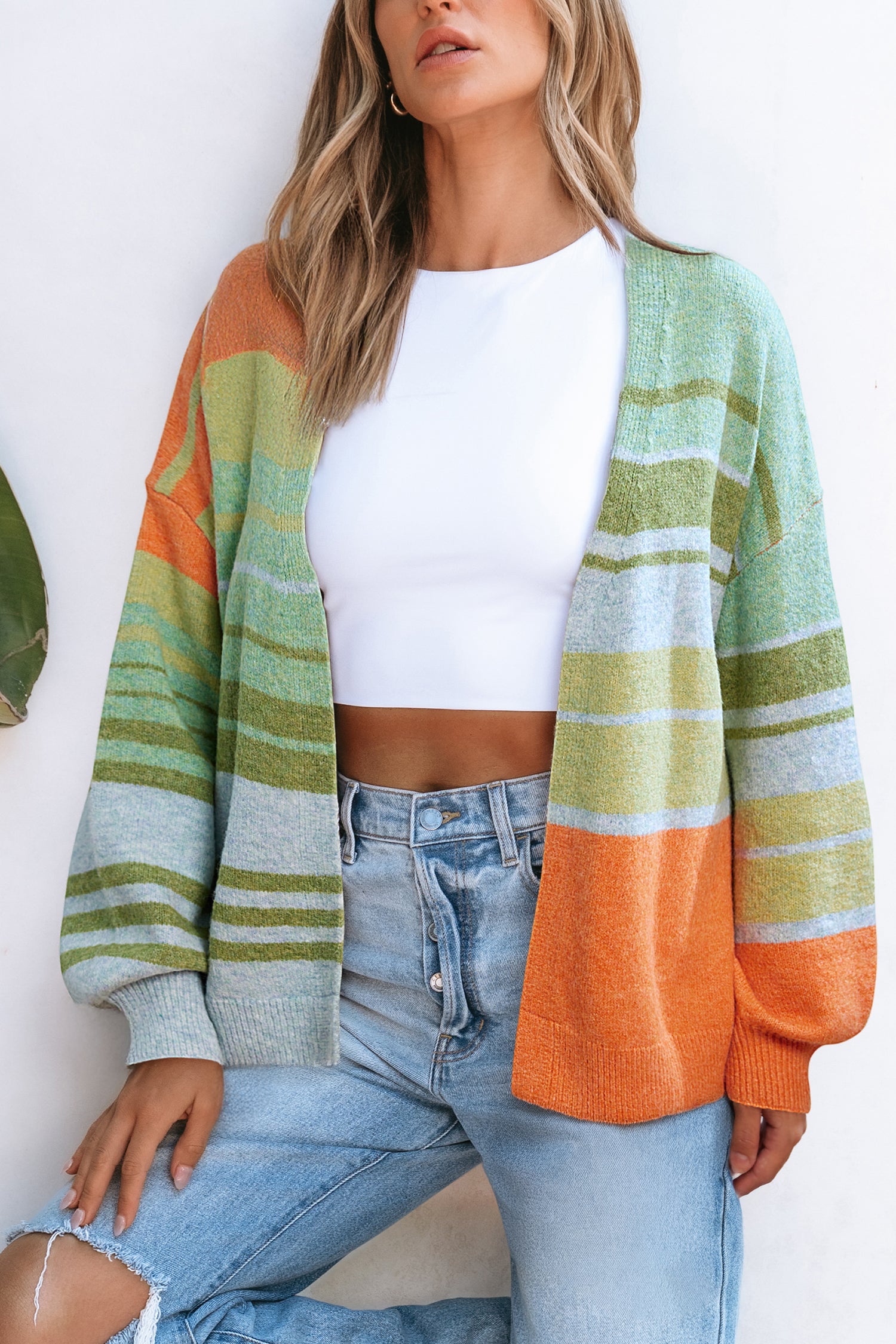Glow Time Striped Cardigan