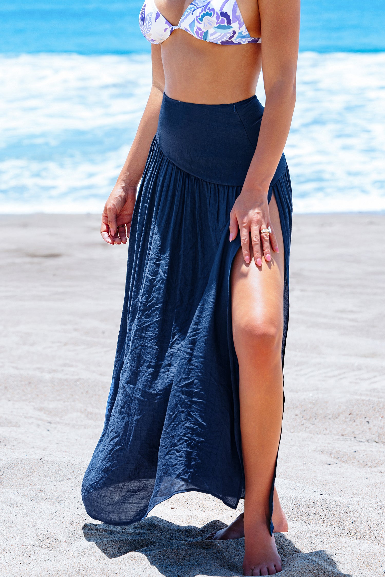 Classic Layers Blue Maxi Skirt