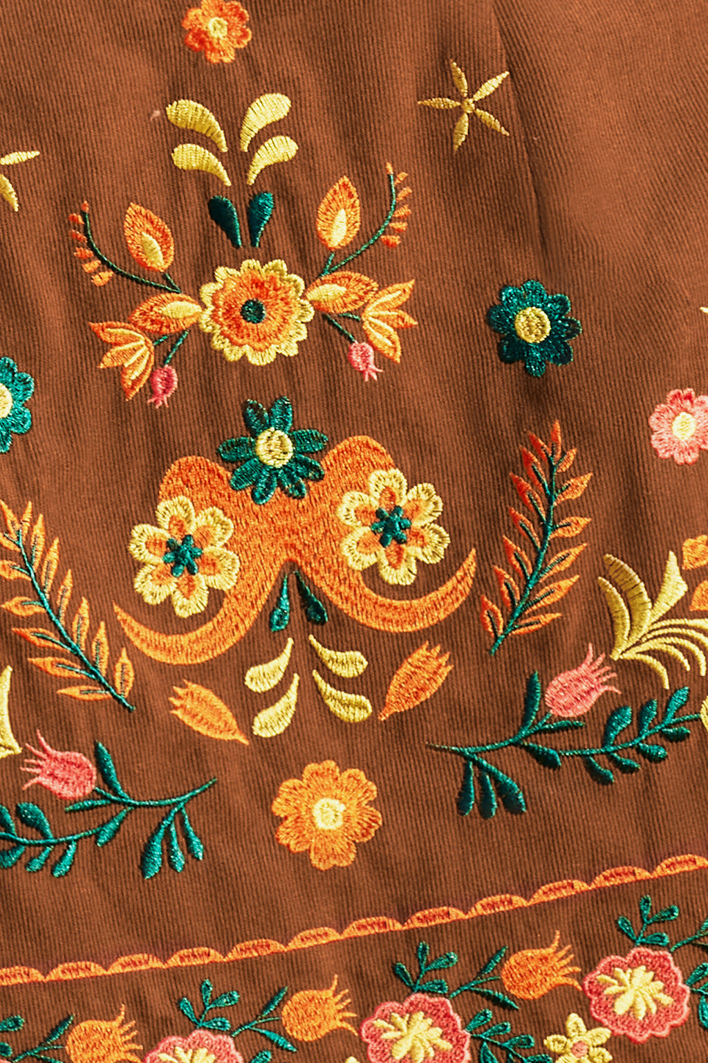 Floral Frontier Brown Mini Skirt