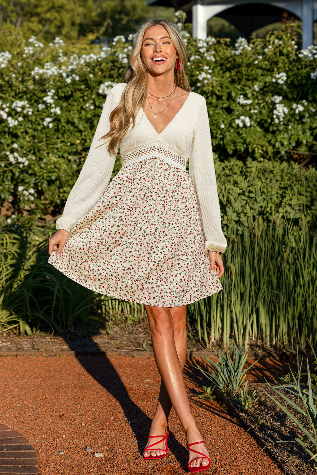 Can’t Help Blushing Floral Mini Dress