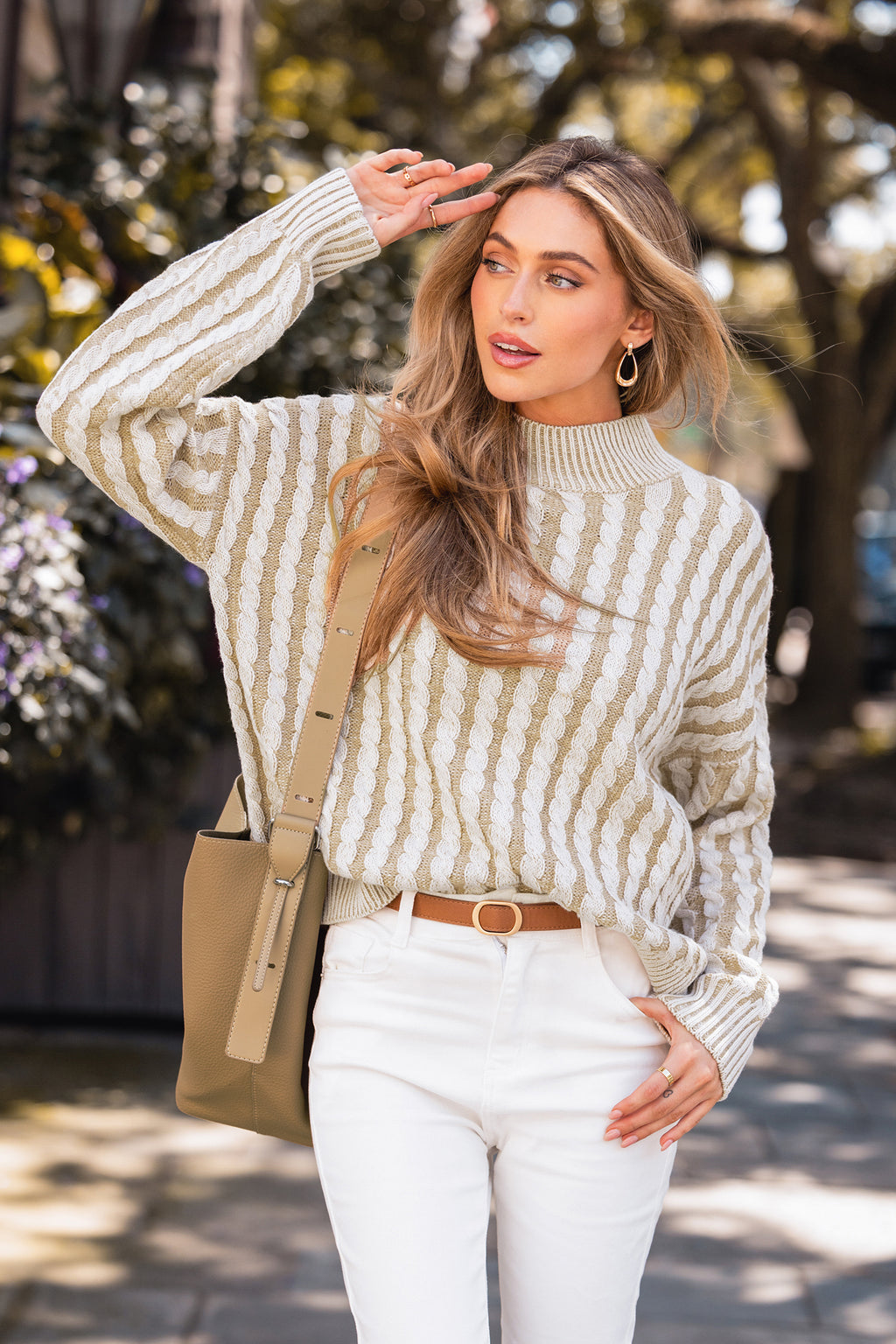 Toasted Twists Beige Sweater