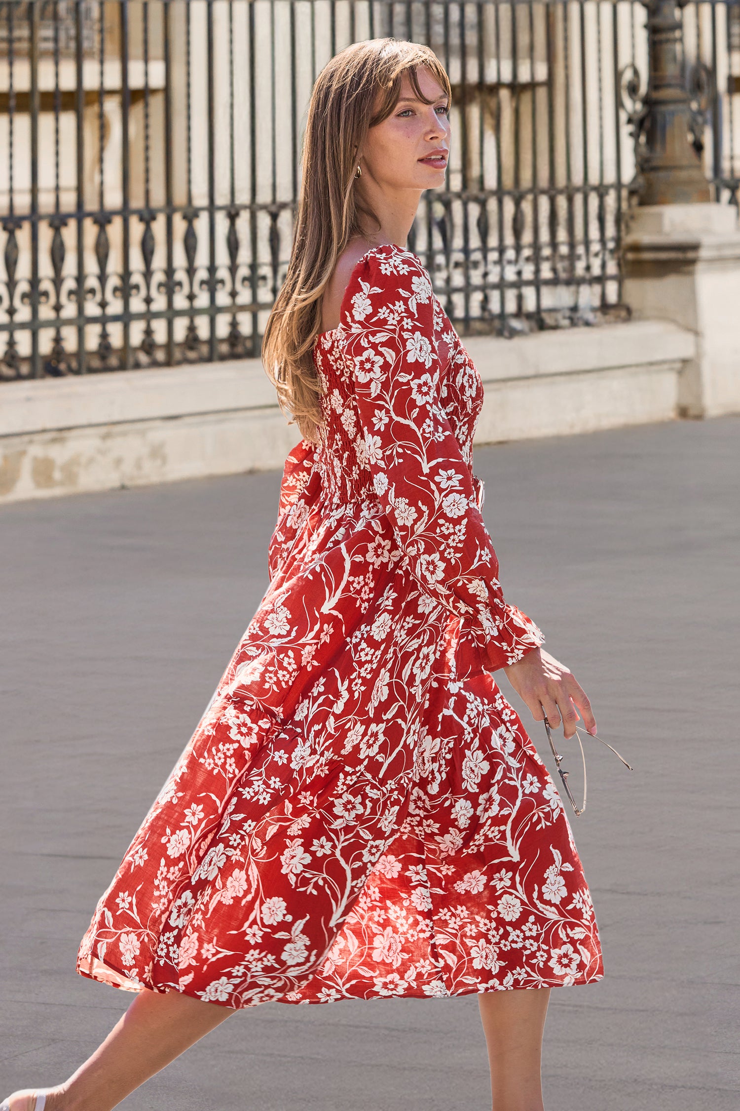 Velvet Petal Floral Maxi Dress