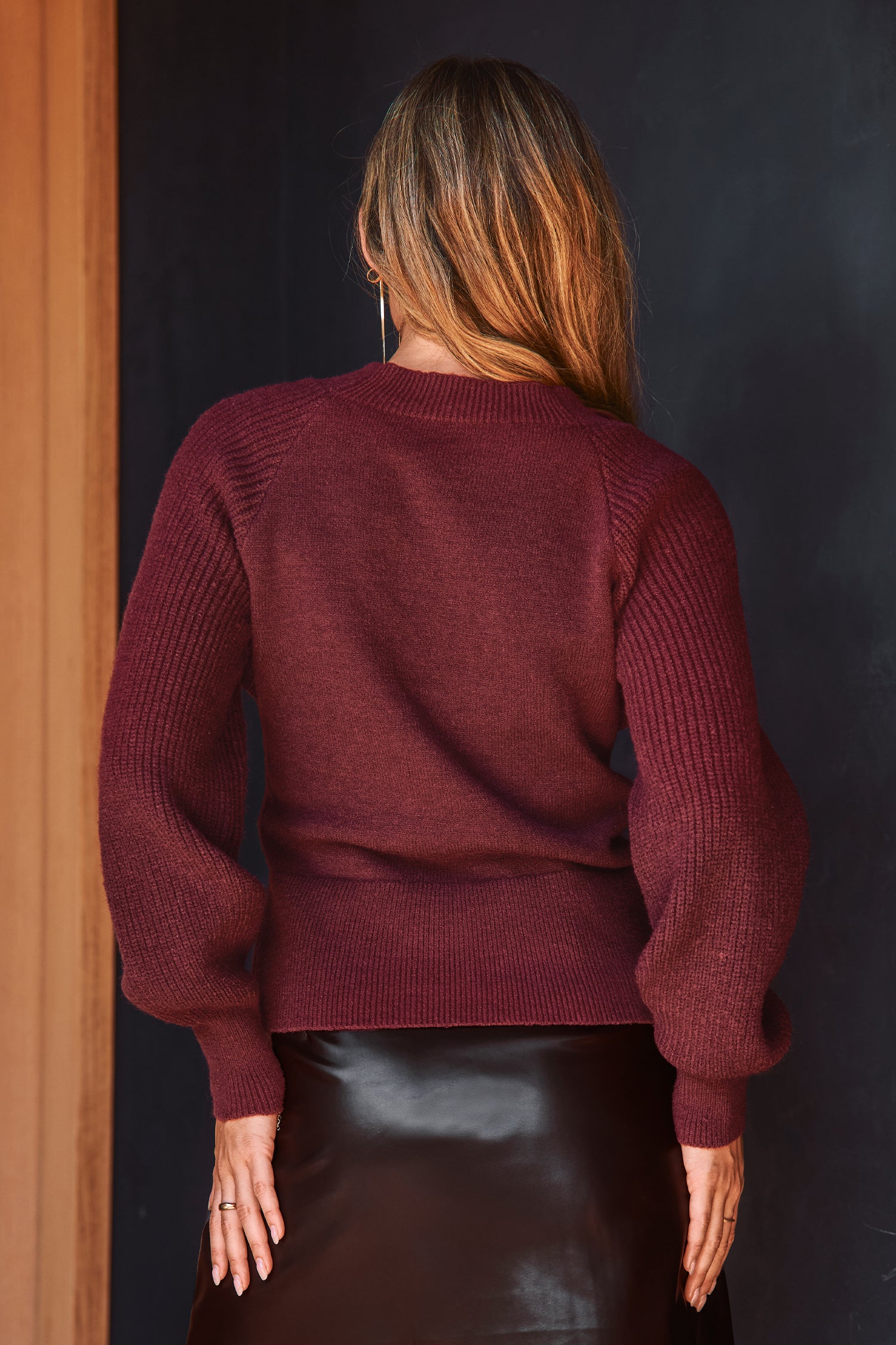 Downtown Classic Red Cardigan