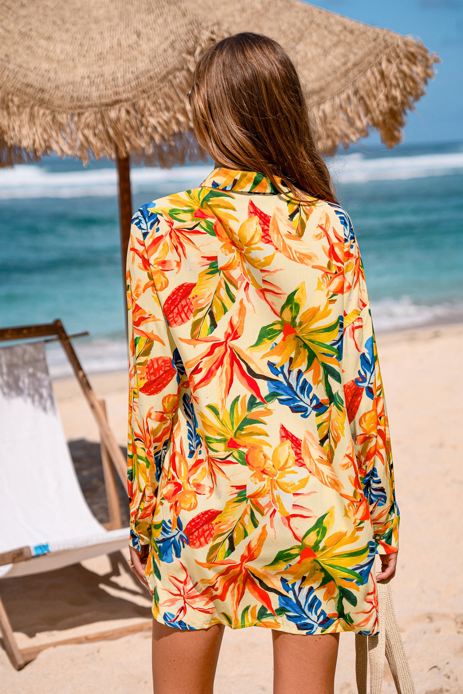 Citrus Splash Tropical Mini Dress