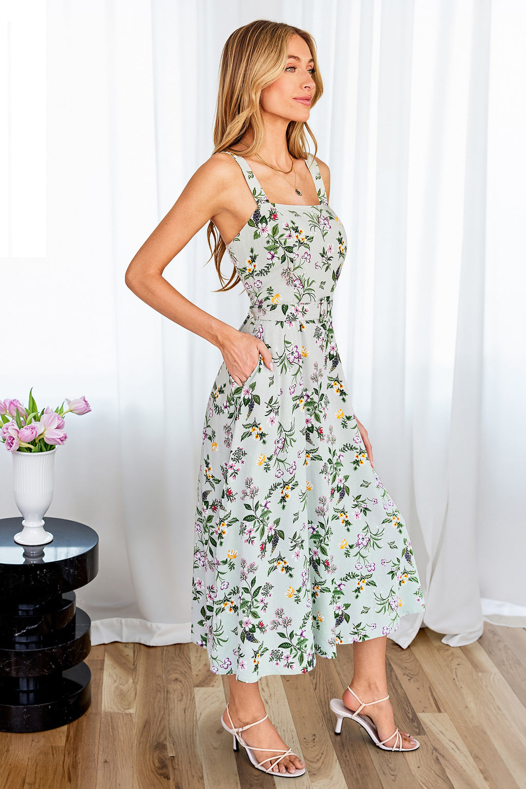 Play the Part Floral Midi Dress