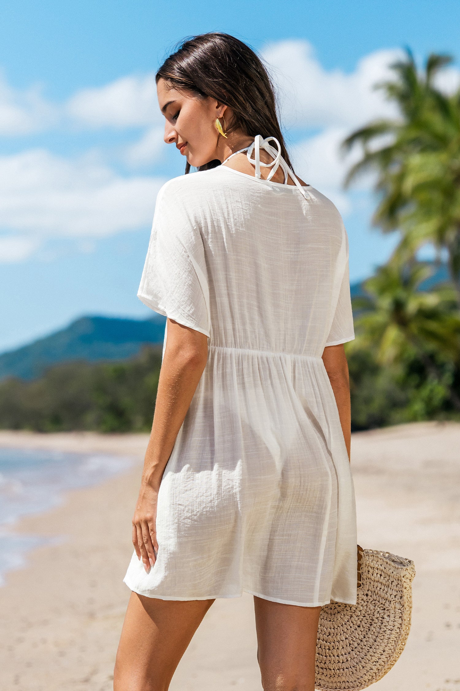 Summer Dream White Cover-Up Mini Dress