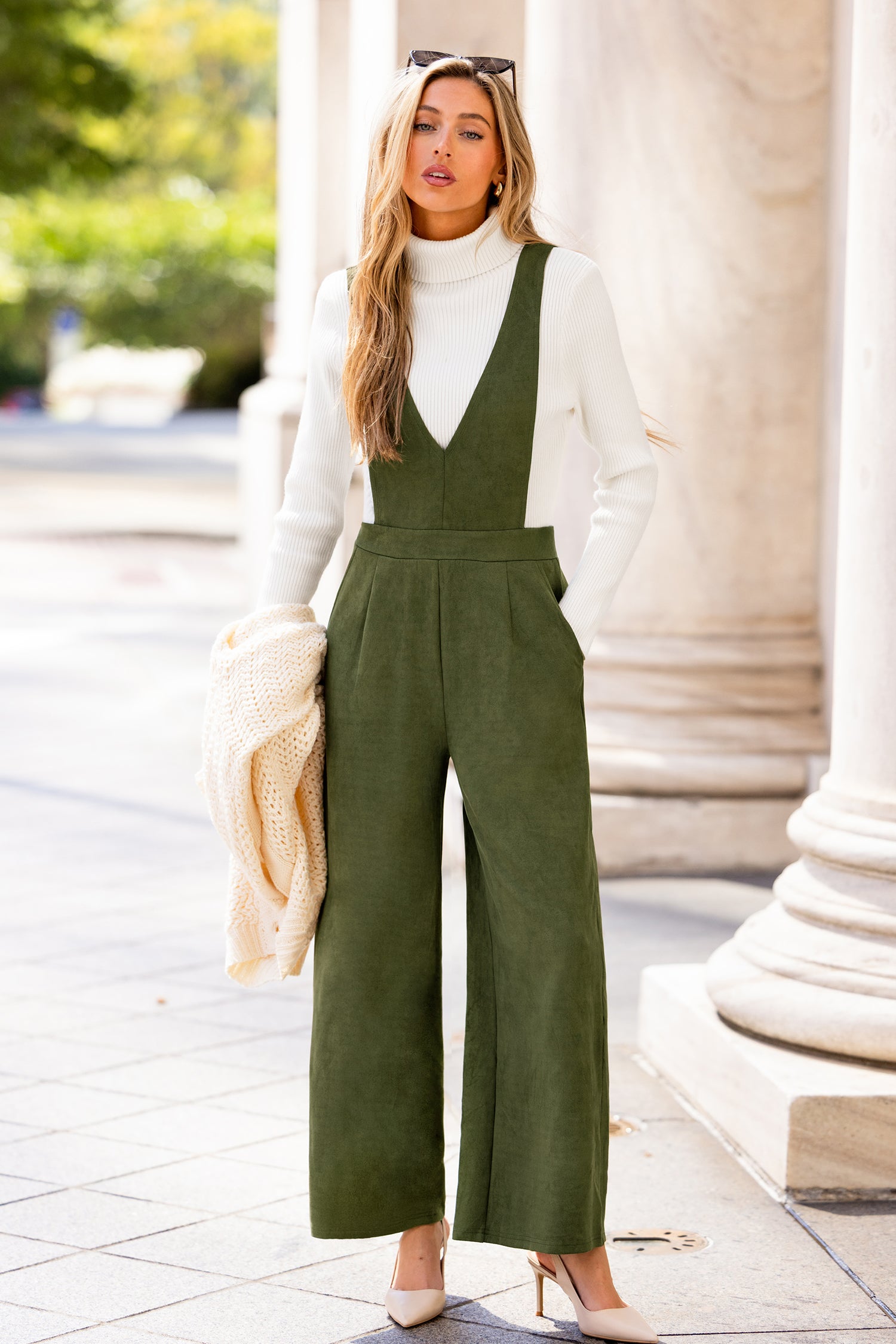 Falling For Olive Green Jumpsuit