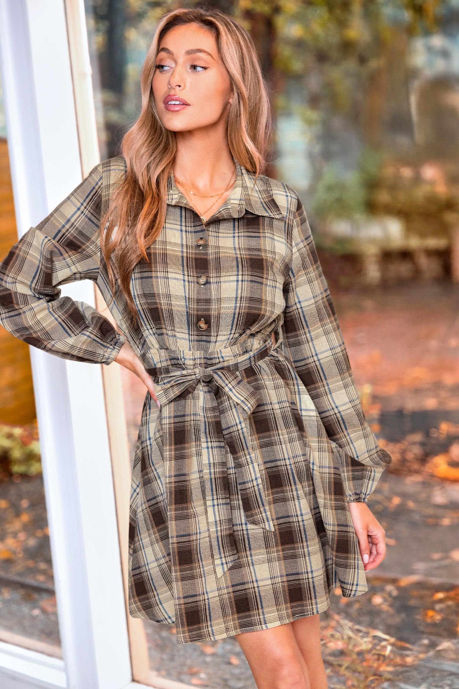 Fall Icon Plaid Mini Dress