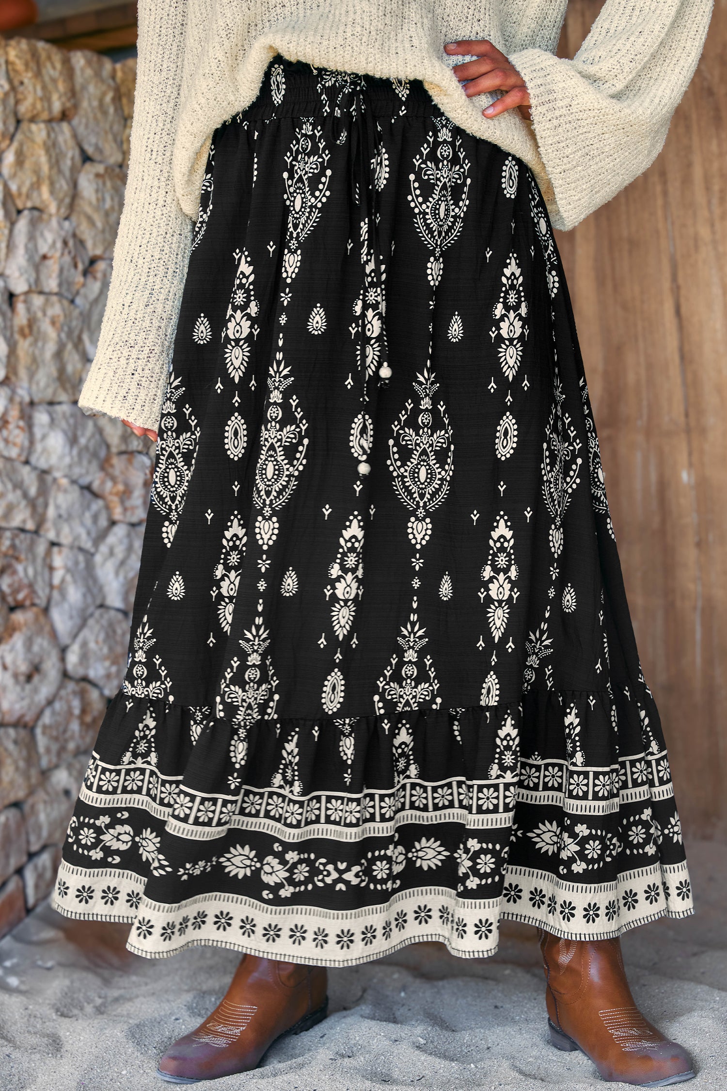 Moonbeam Ornate Maxi Skirt