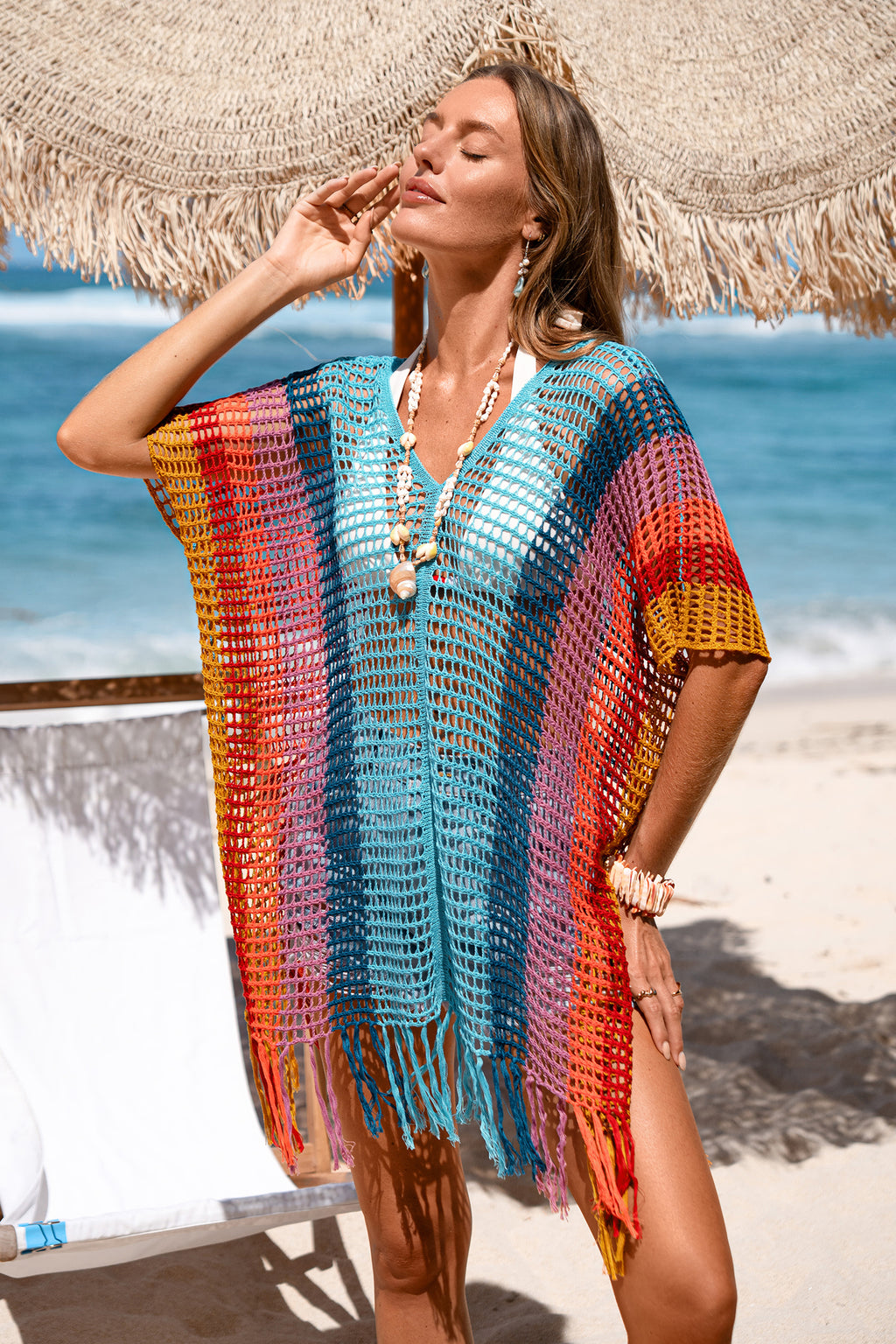 Splash of Sunshine Striped Cover-Up Mini Dress