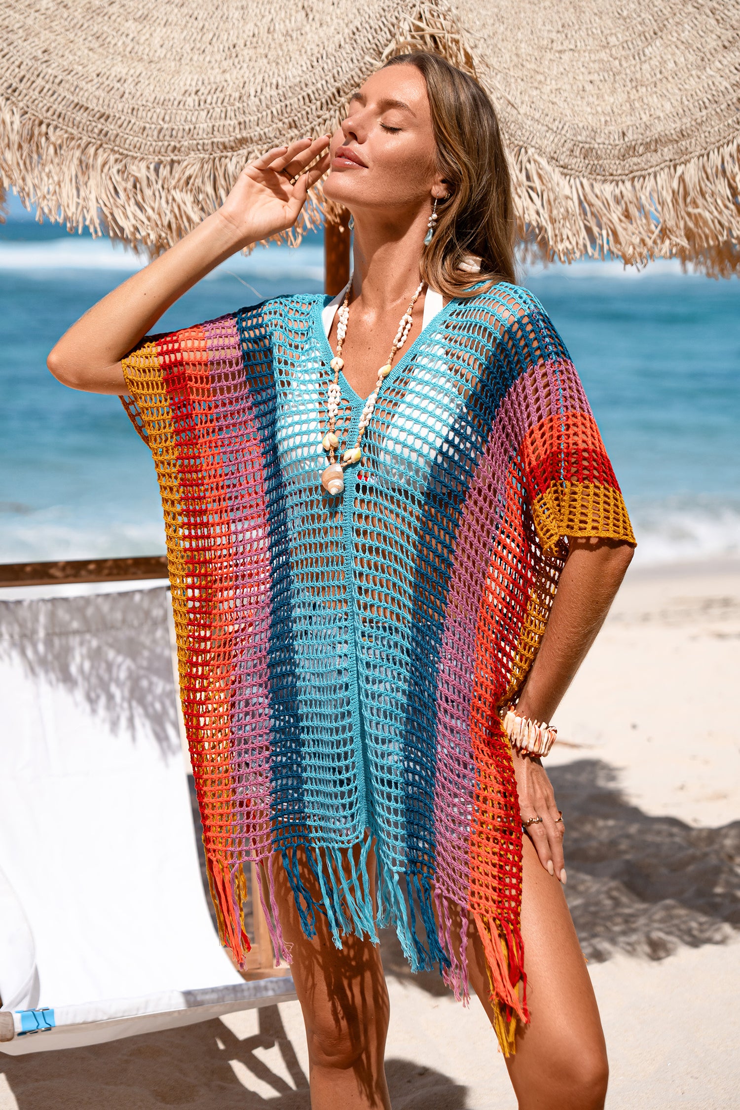 Splash of Sunshine Striped Cover-Up Mini Dress