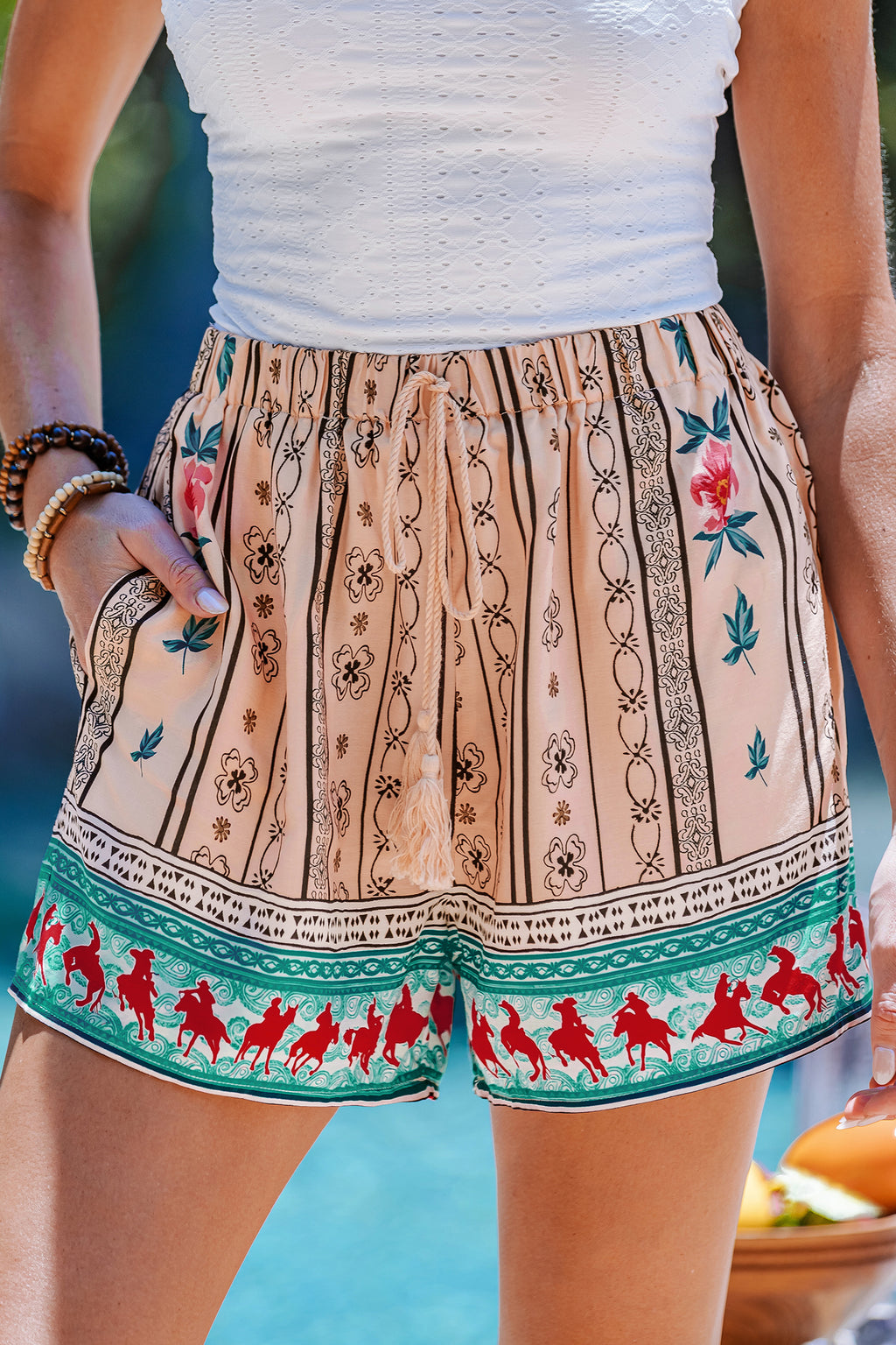 Vibrant Flow Ornate Shorts