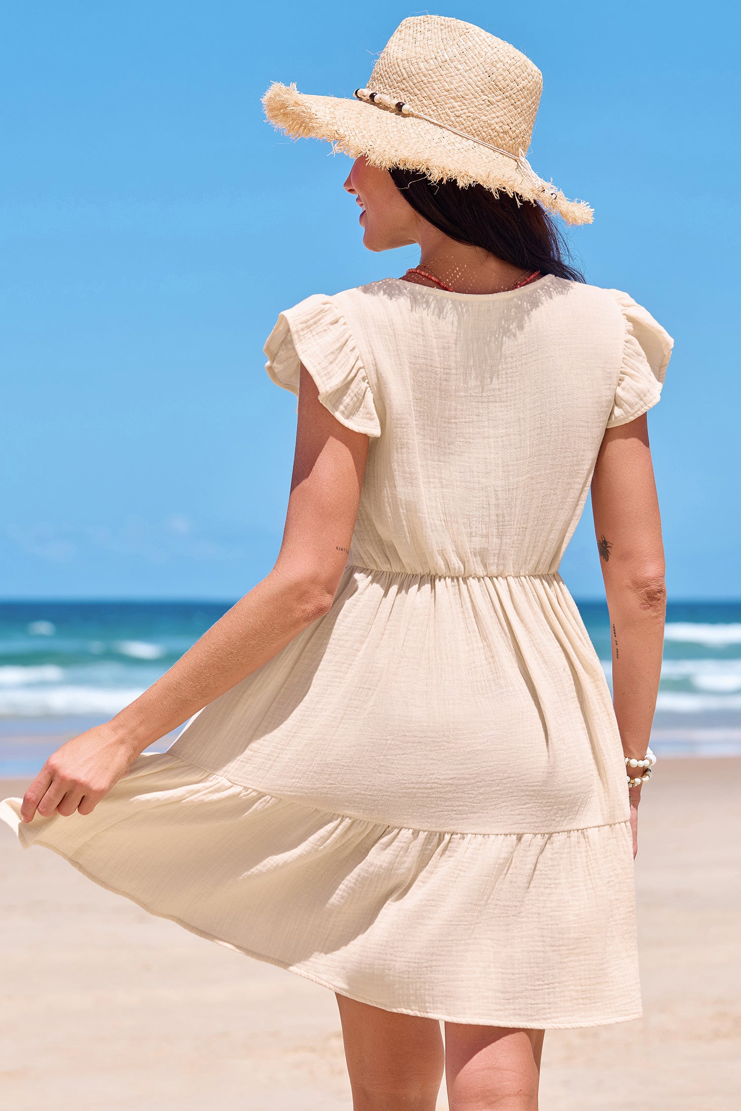 On a Picnic Beige Mini Dress