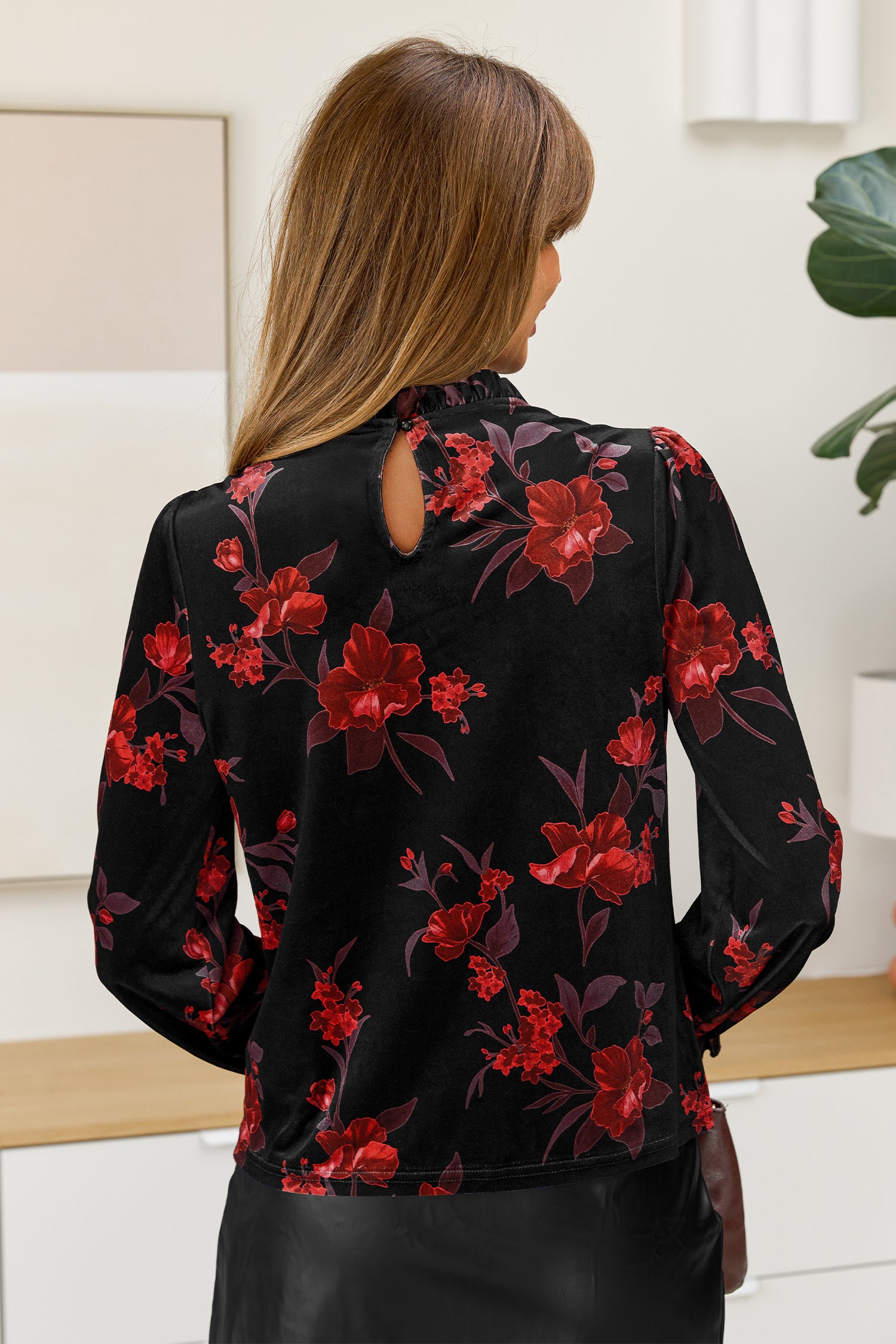 Velvet Rose Floral Top