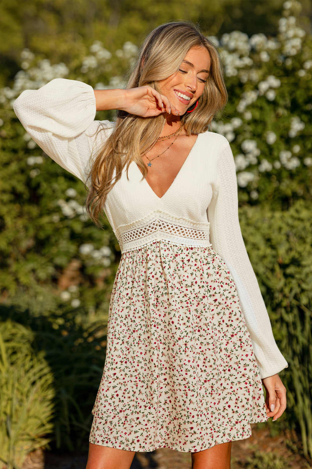 Can’t Help Blushing Floral Mini Dress