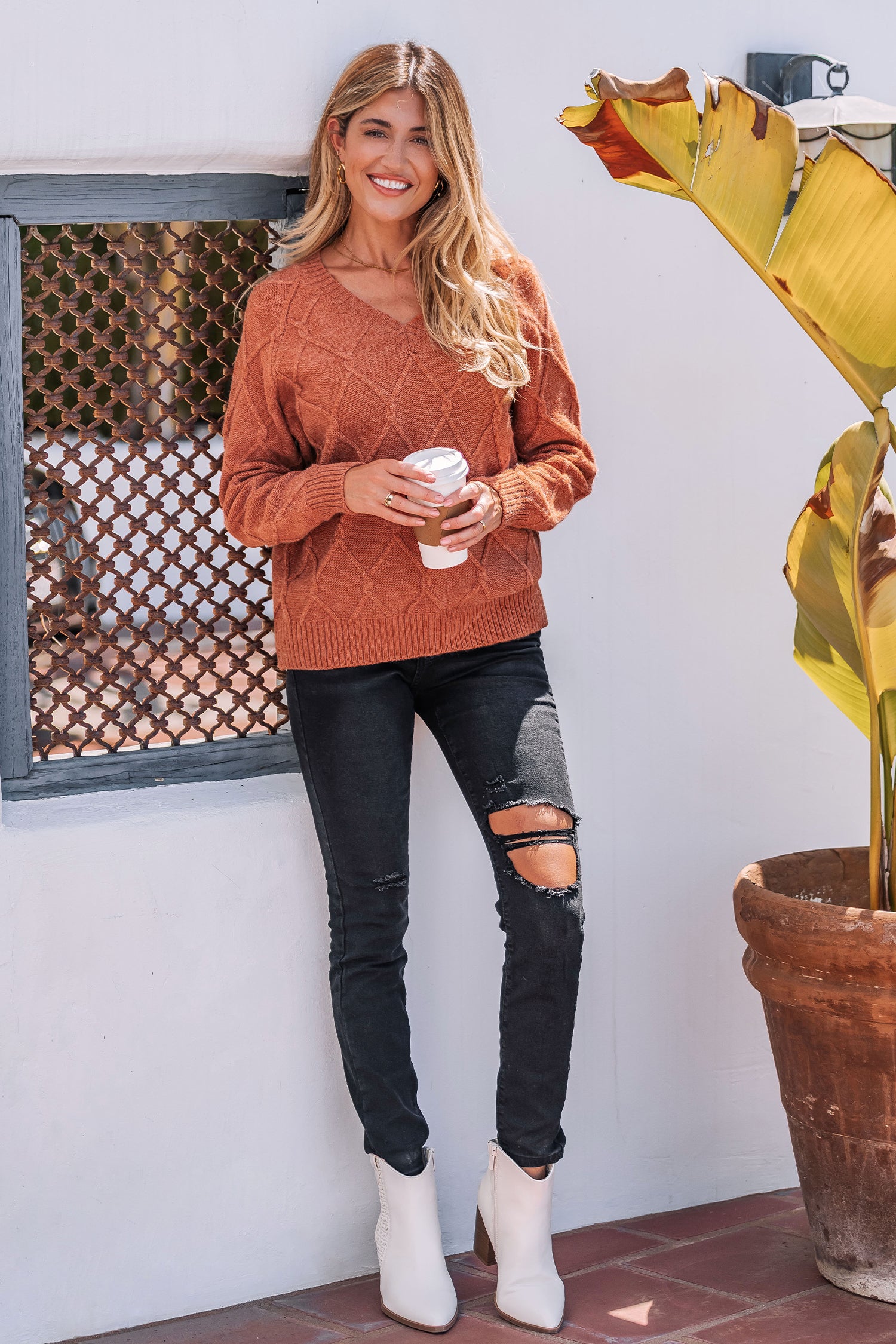 Warm Sunset Orange Sweater