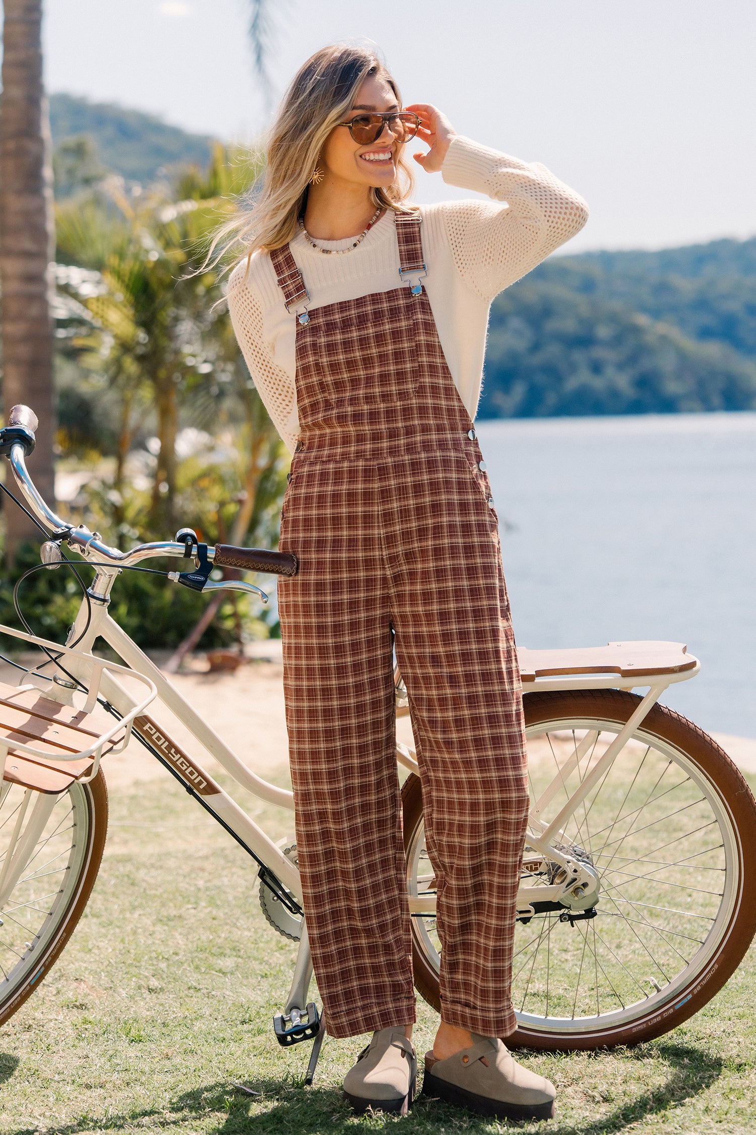 Amber Trail Plaid Overalls