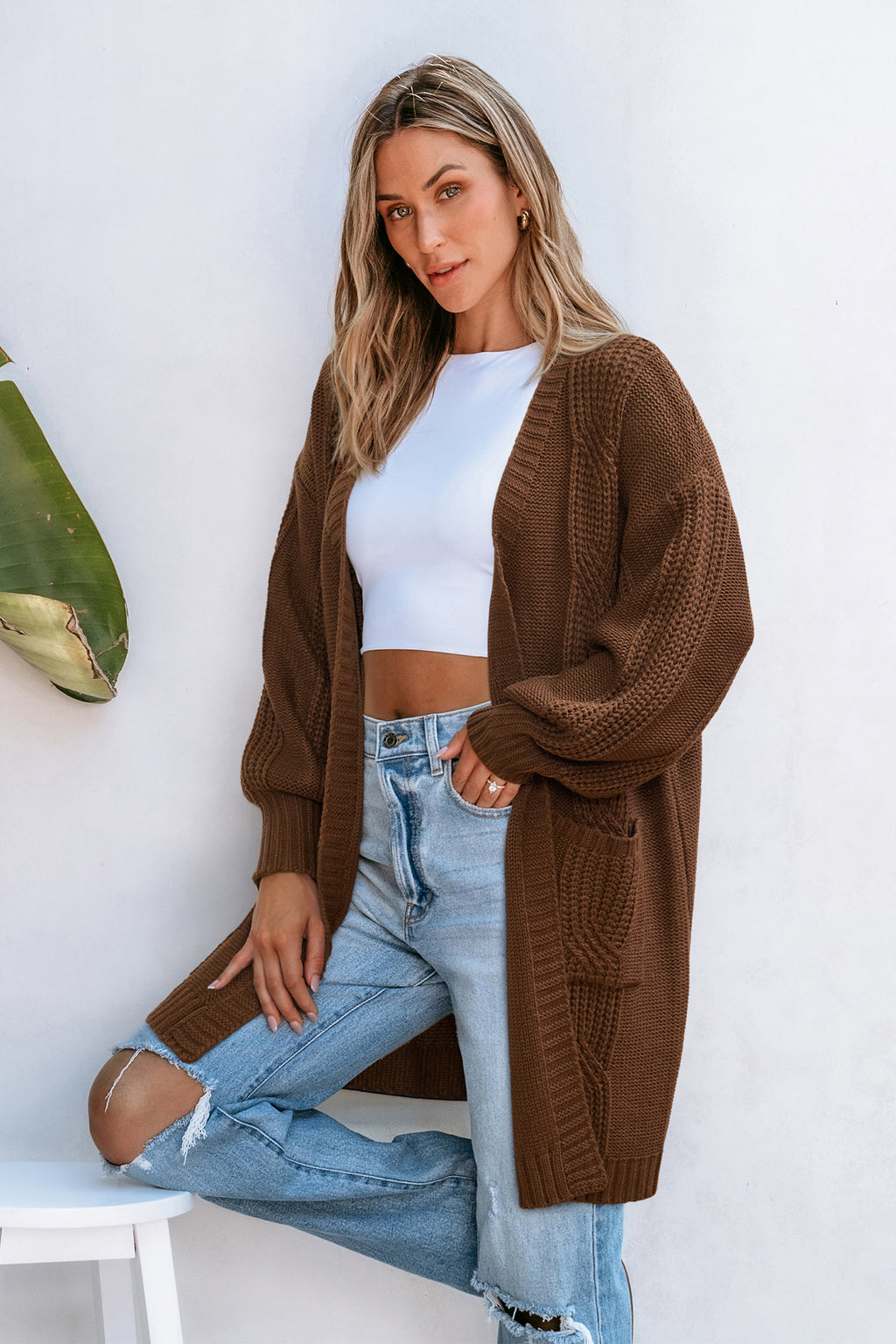Low Key Mood Brown Cardigan