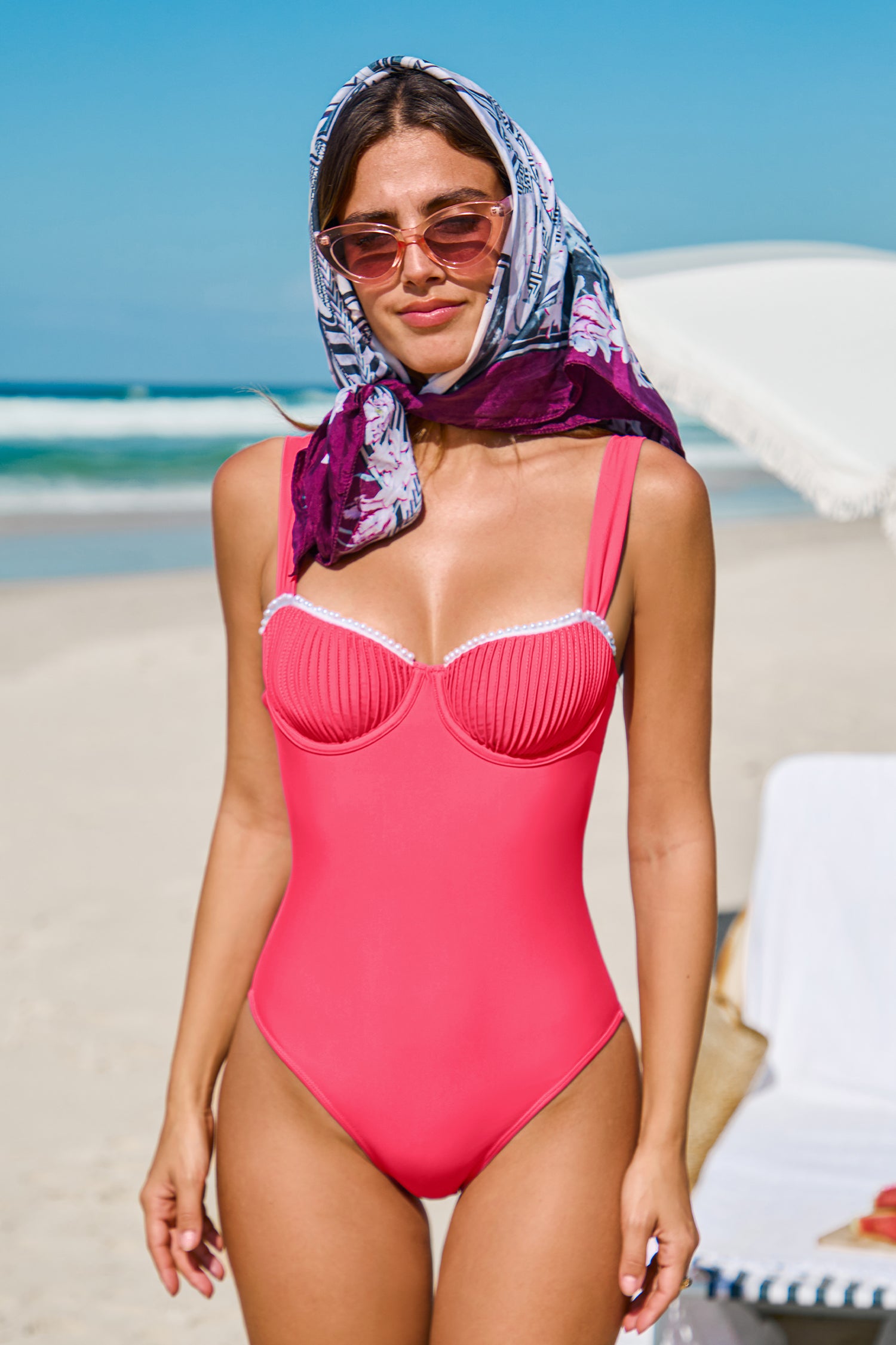 Neon Punch Pink One-Piece Swimsuit