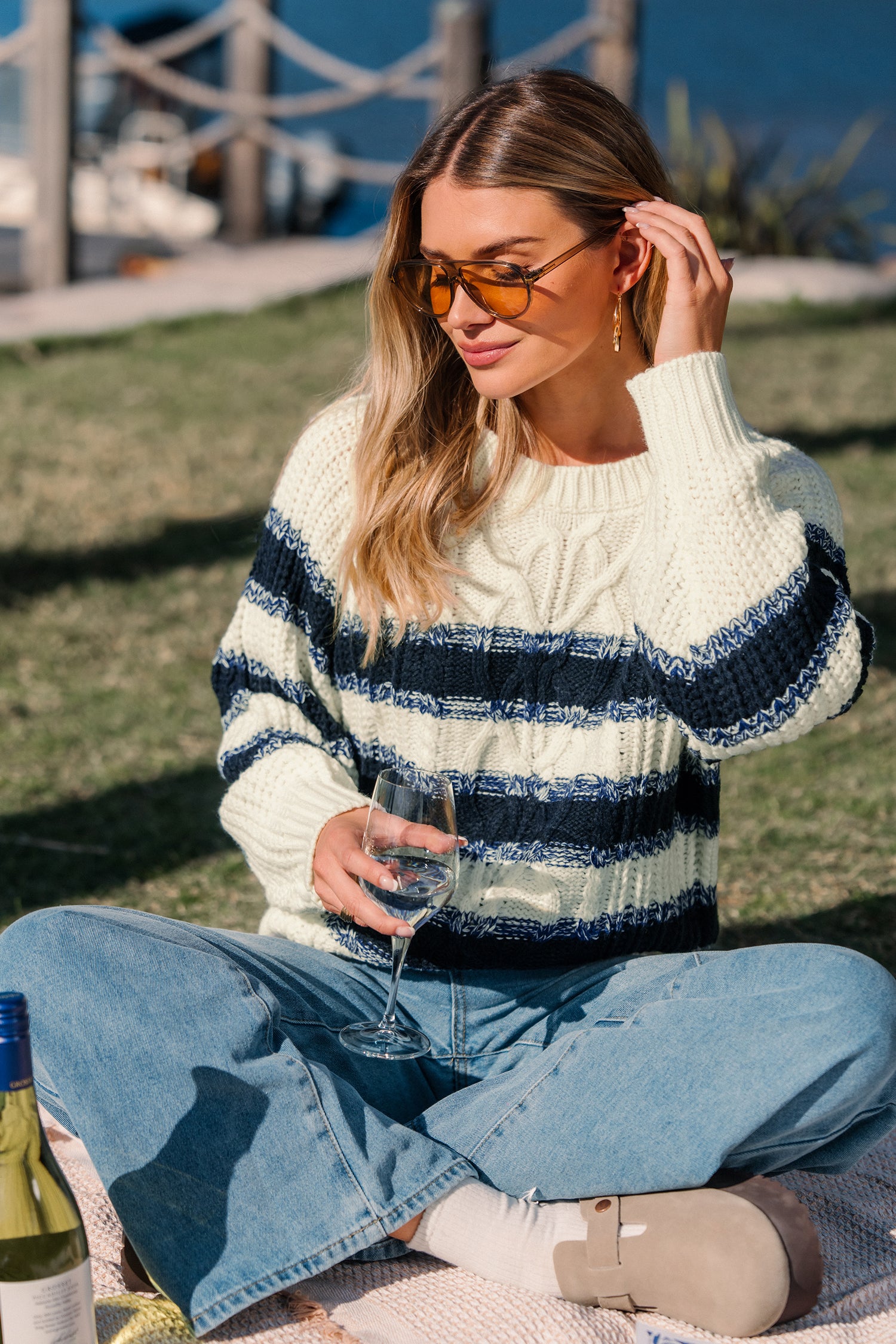 Cozy Current Striped Sweater