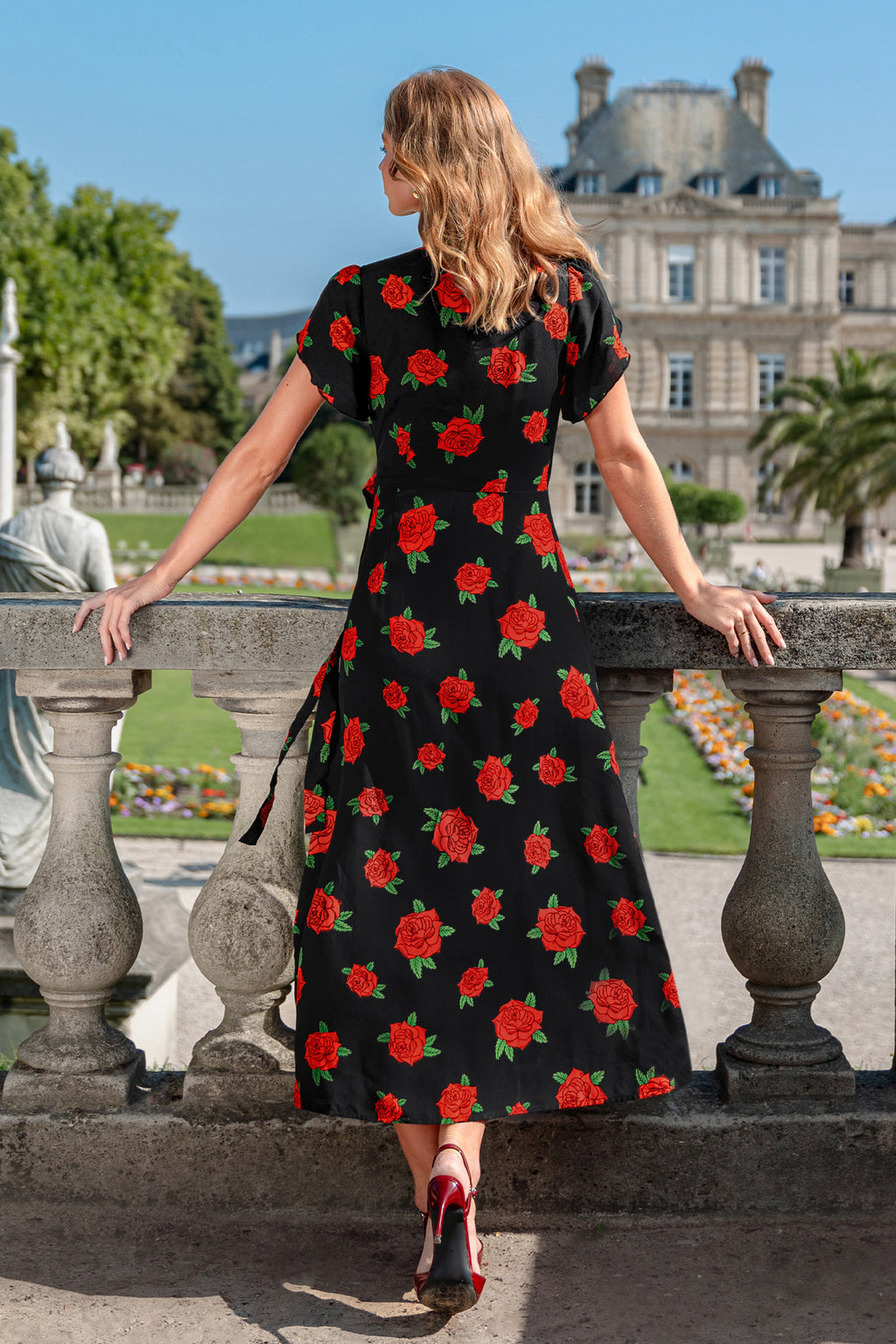 Rosy Days Floral Maxi Dress