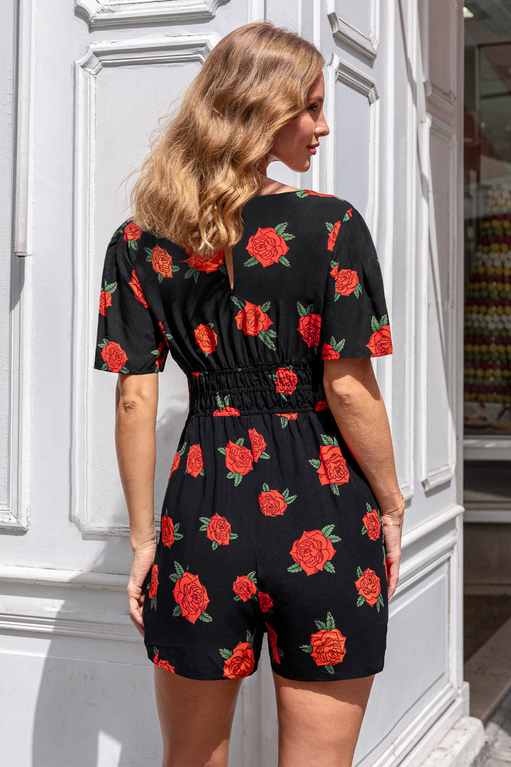 Rose Bloom Floral Romper