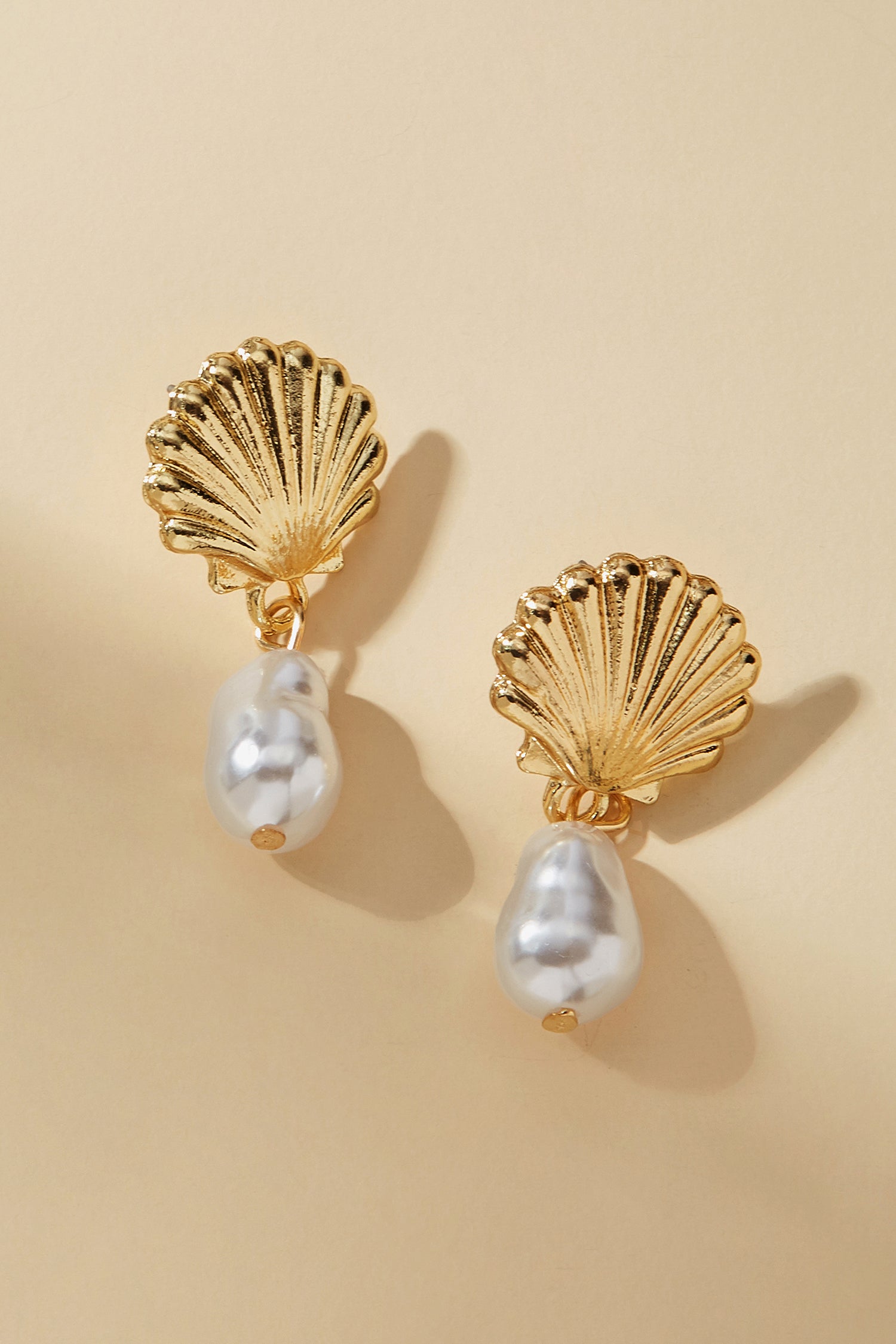 Mermaid’s Glow Gold-Tone Earrings