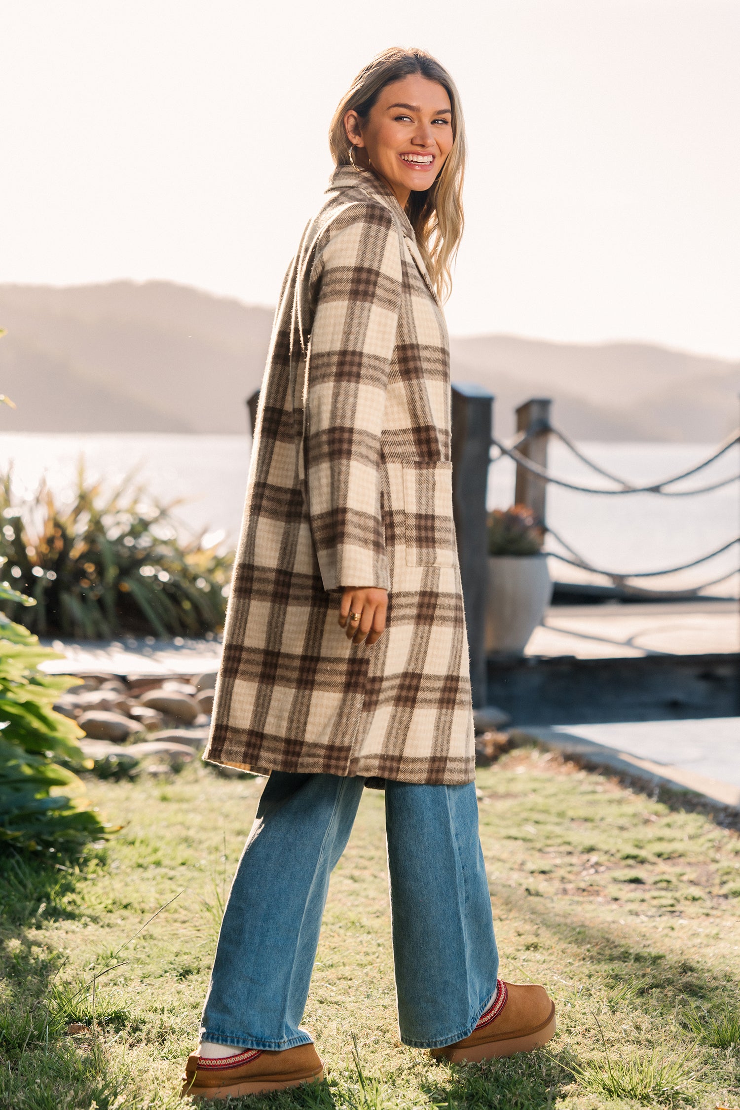 Double Shot Plaid Coat