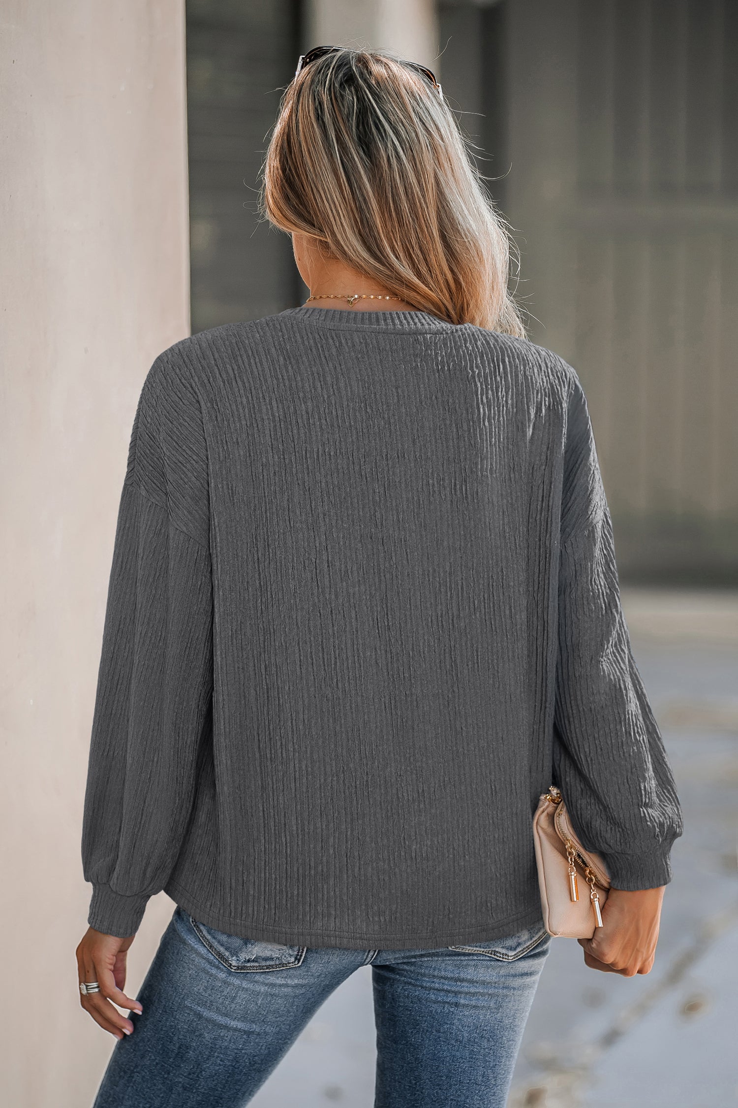 Bow Down Grey Top