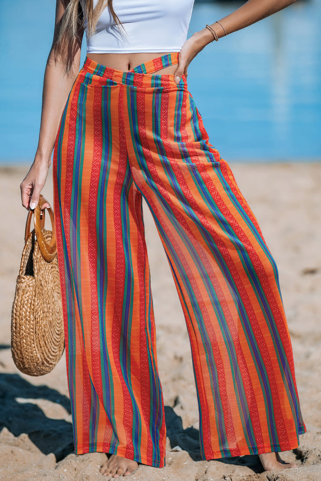 Sparks Fly Striped Cover-Up Pants