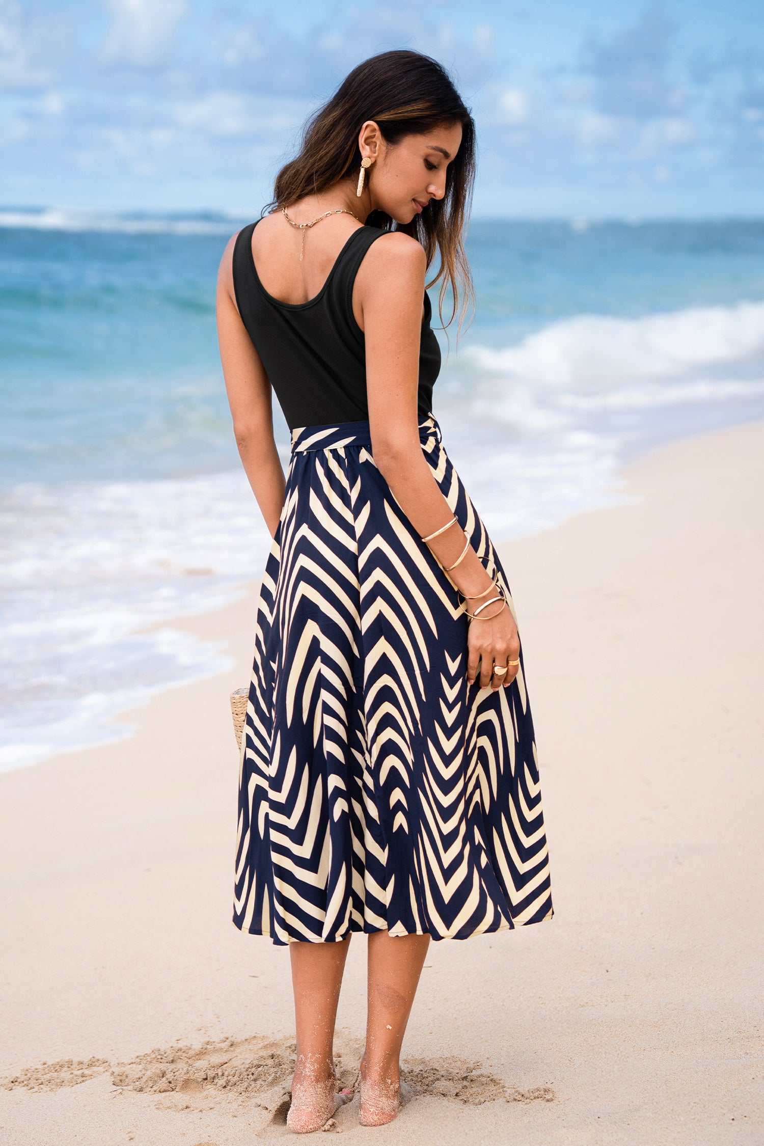 Breeze & Bliss Abstract Midi Dress