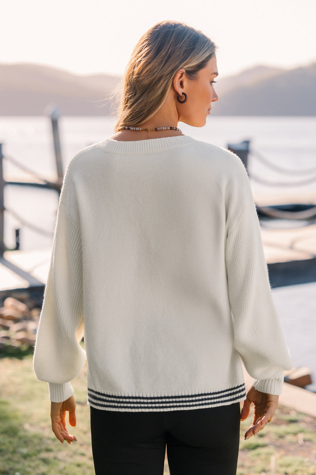 Catch of the Day Sweater Two-Toned Sweater