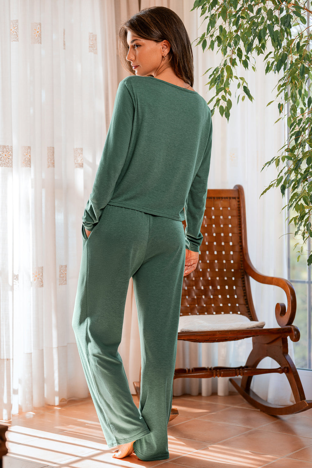 Wake Up Call Green Pajama Set