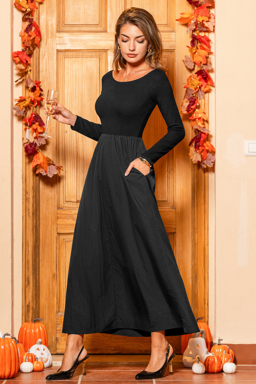 Obsidian Night Black Maxi Dress