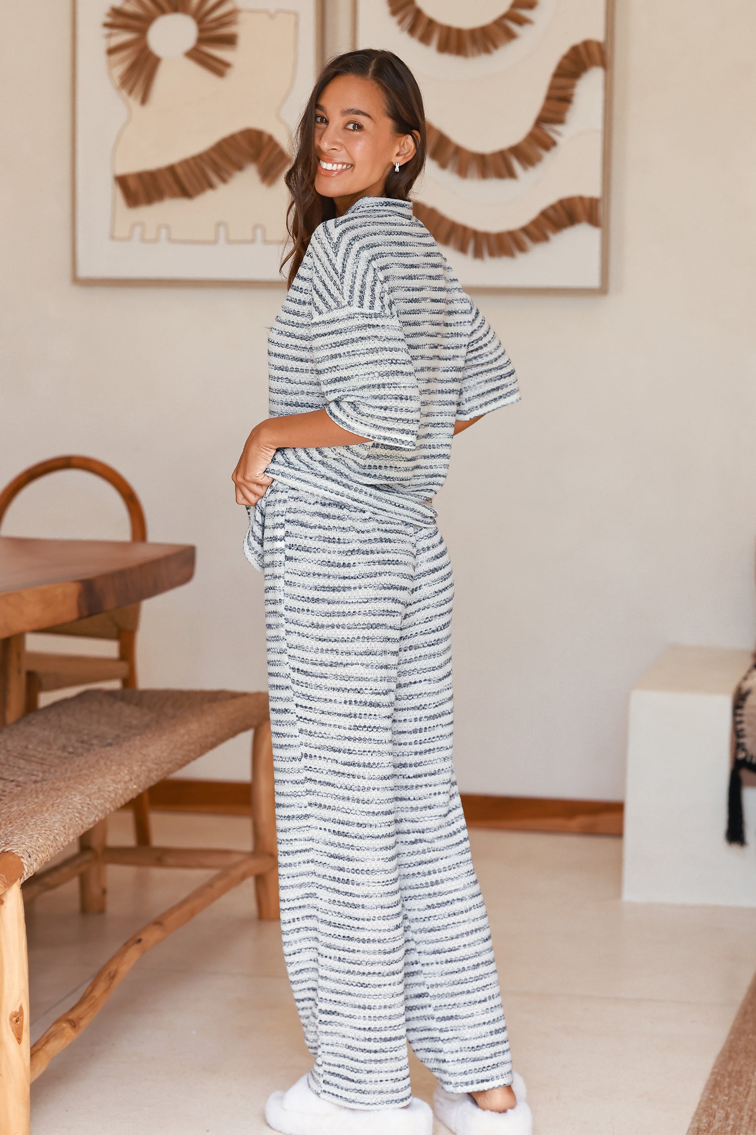 Slept In Striped Pajama Set