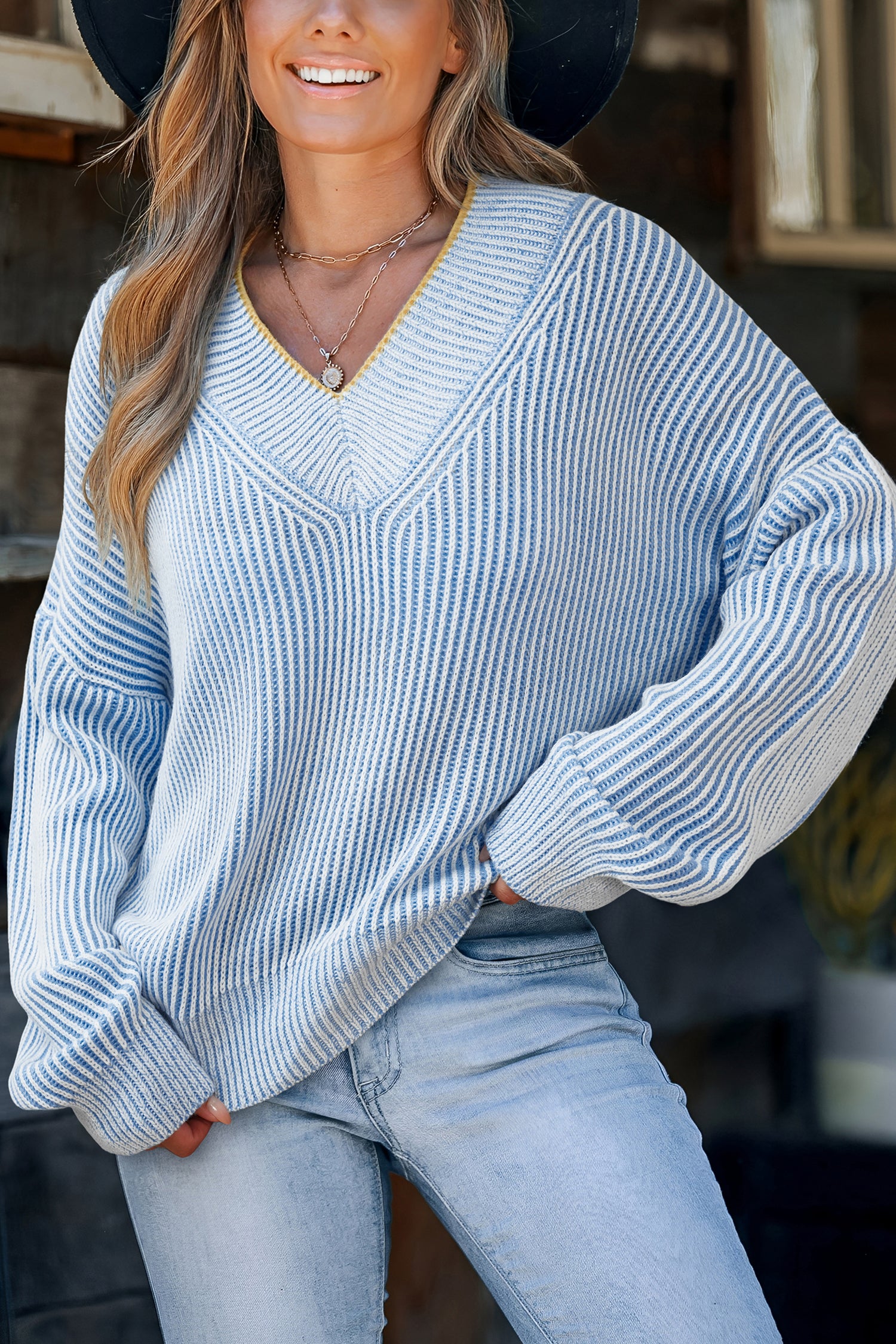 By Your Side Blue Sweater