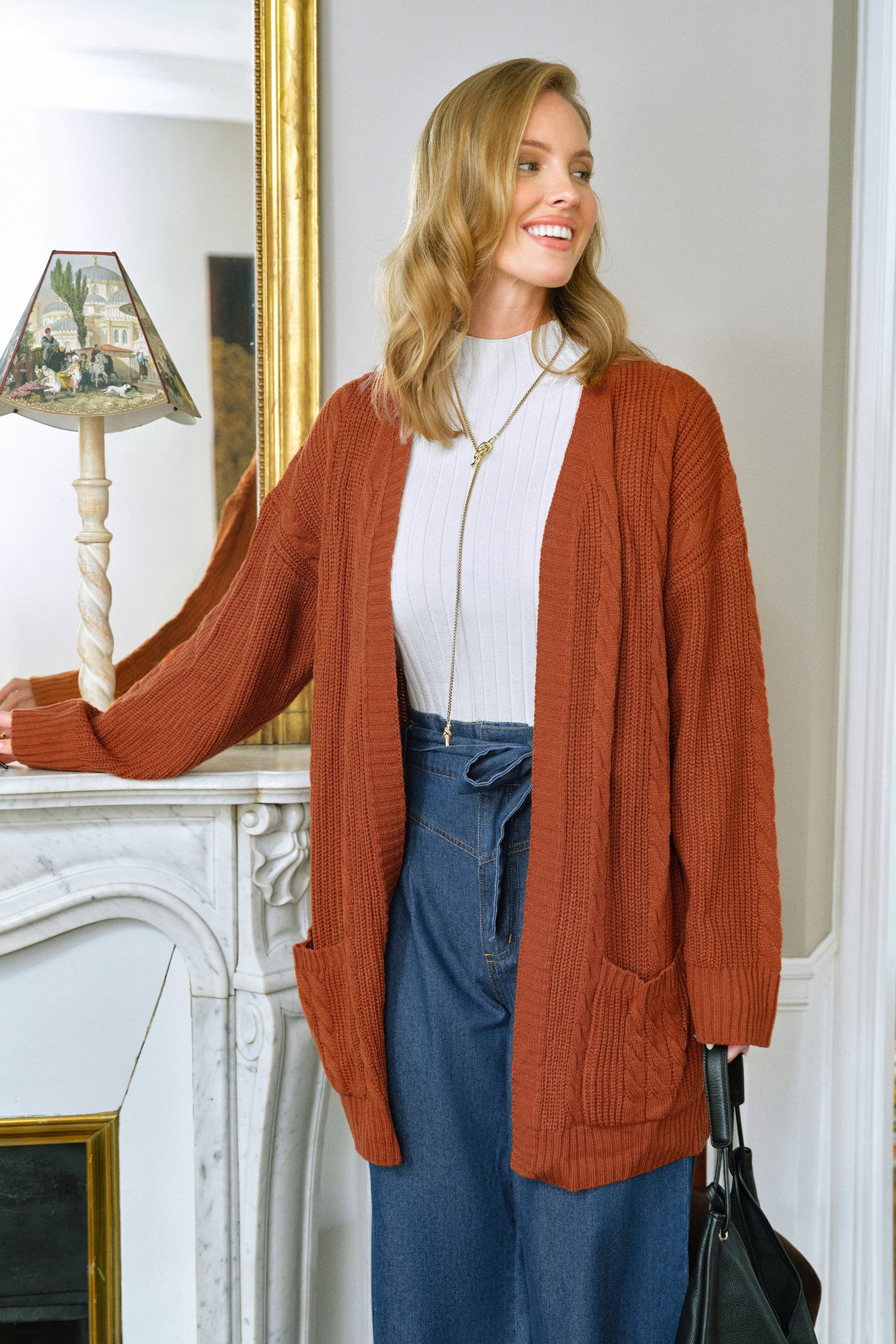 Comfort Layer Orange Cardigan